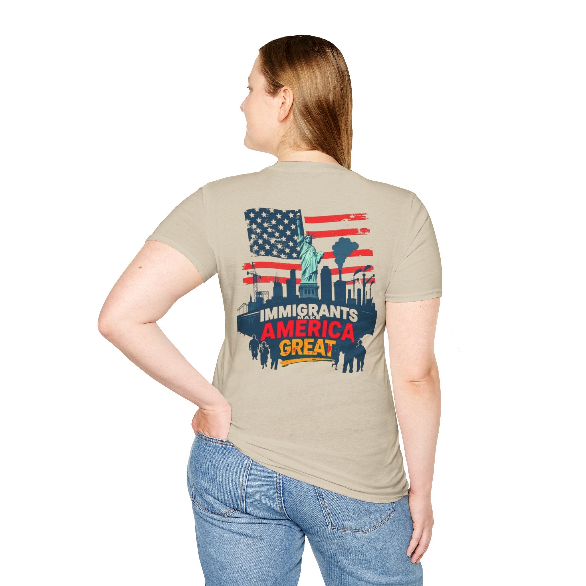 Estoy Contigo (I Am With You) Los inmigrantes hacen grande a Estados Unidos Camiseta unisex de estilo suave Camiseta clásica de protesta