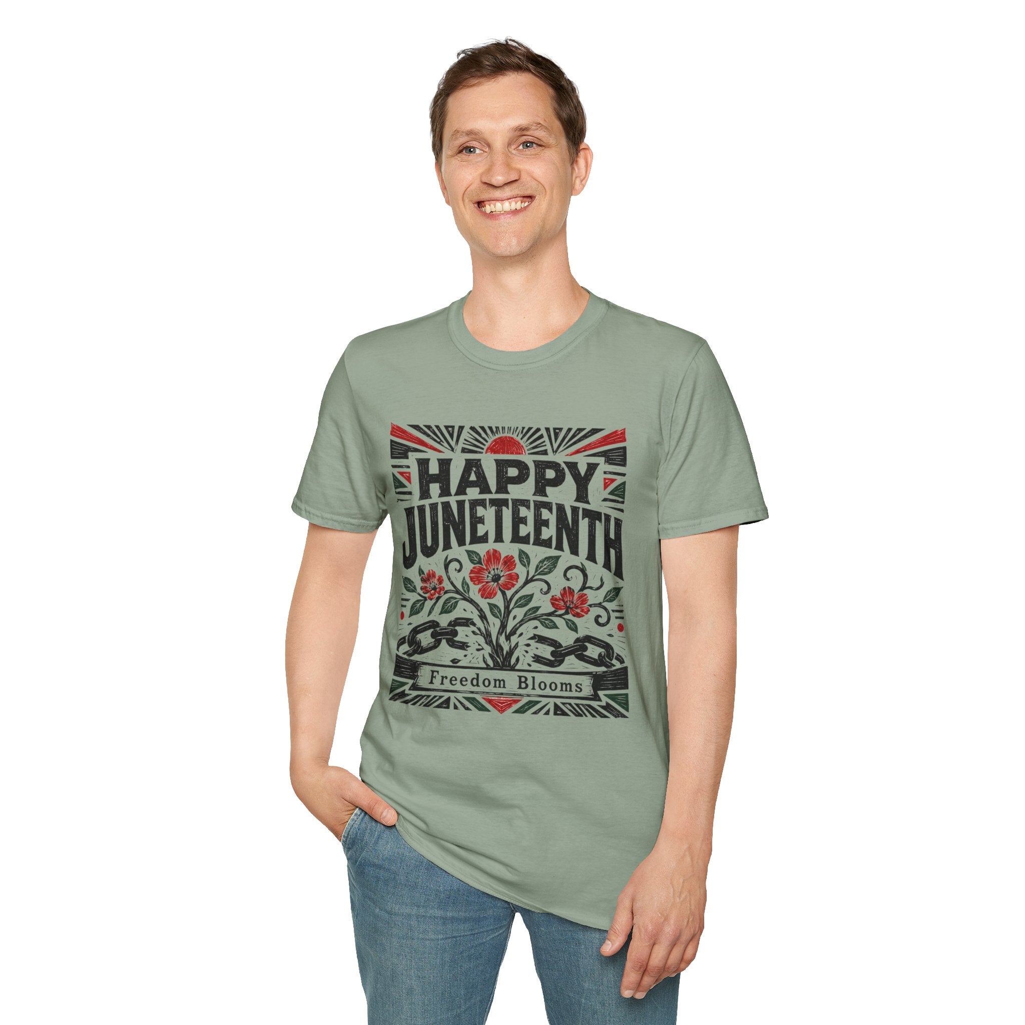 Juneteenth T-Shirt — "Happy Juneteenth" Floral Freedom Tee