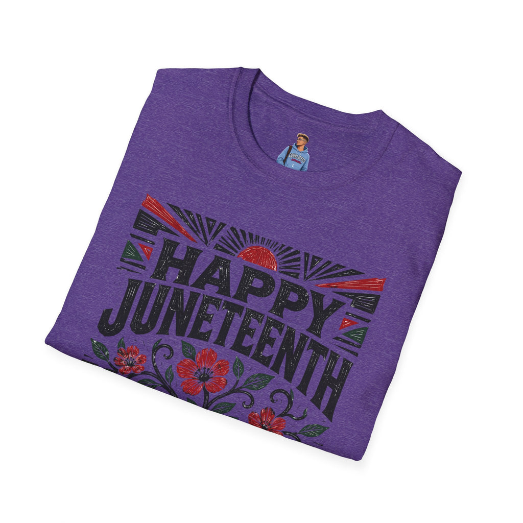 Juneteenth T-Shirt — "Happy Juneteenth" Floral Freedom Tee