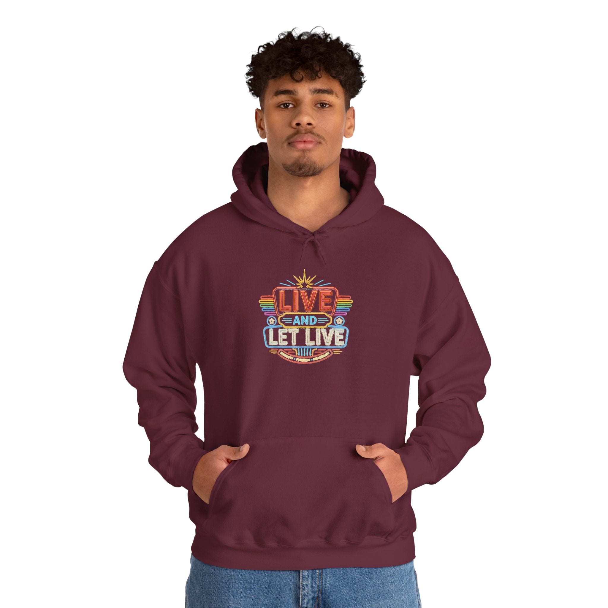 Live And Let Live Hoodie — Retro Peace Graphic Pullover