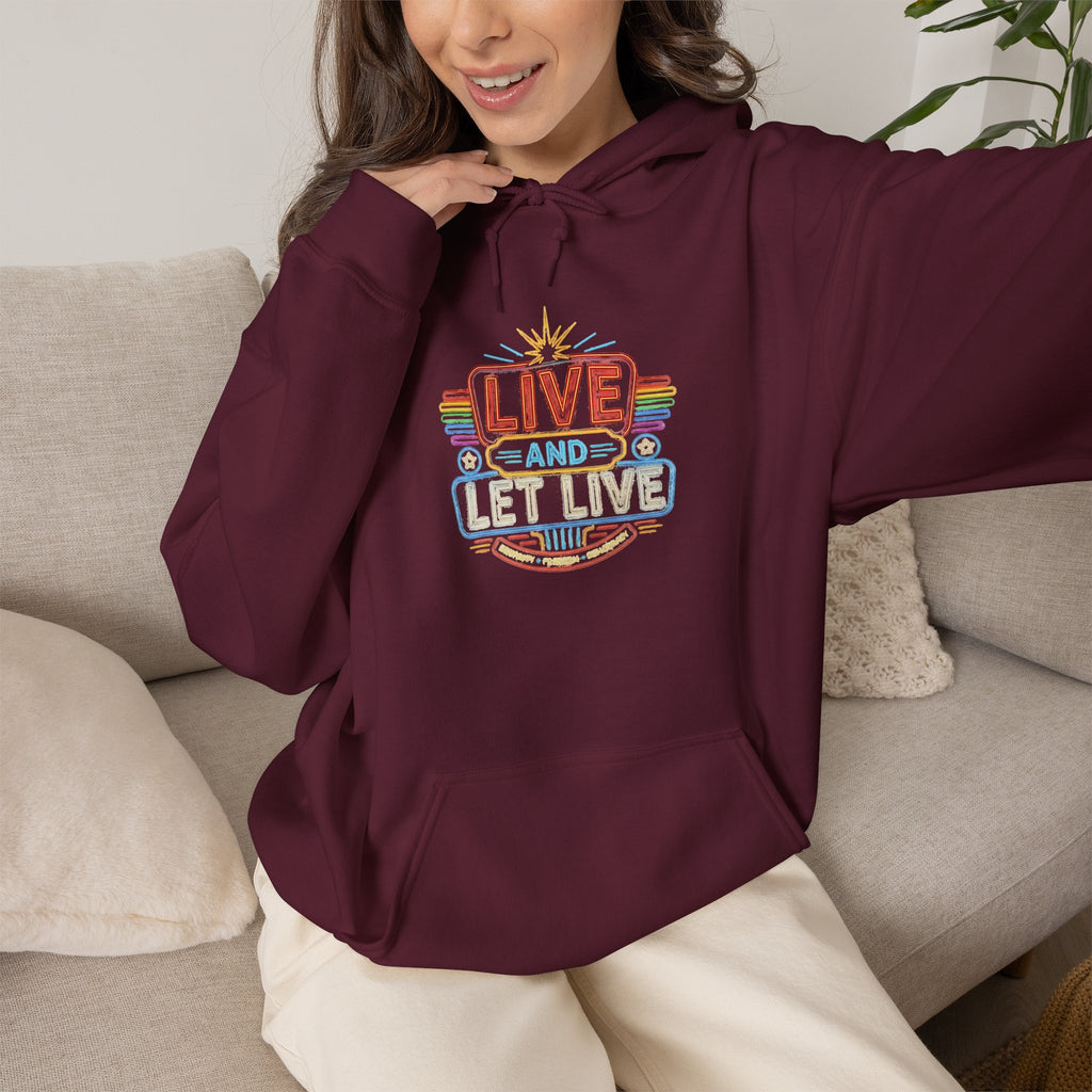 Live And Let Live Hoodie — Retro Peace Graphic Pullover
