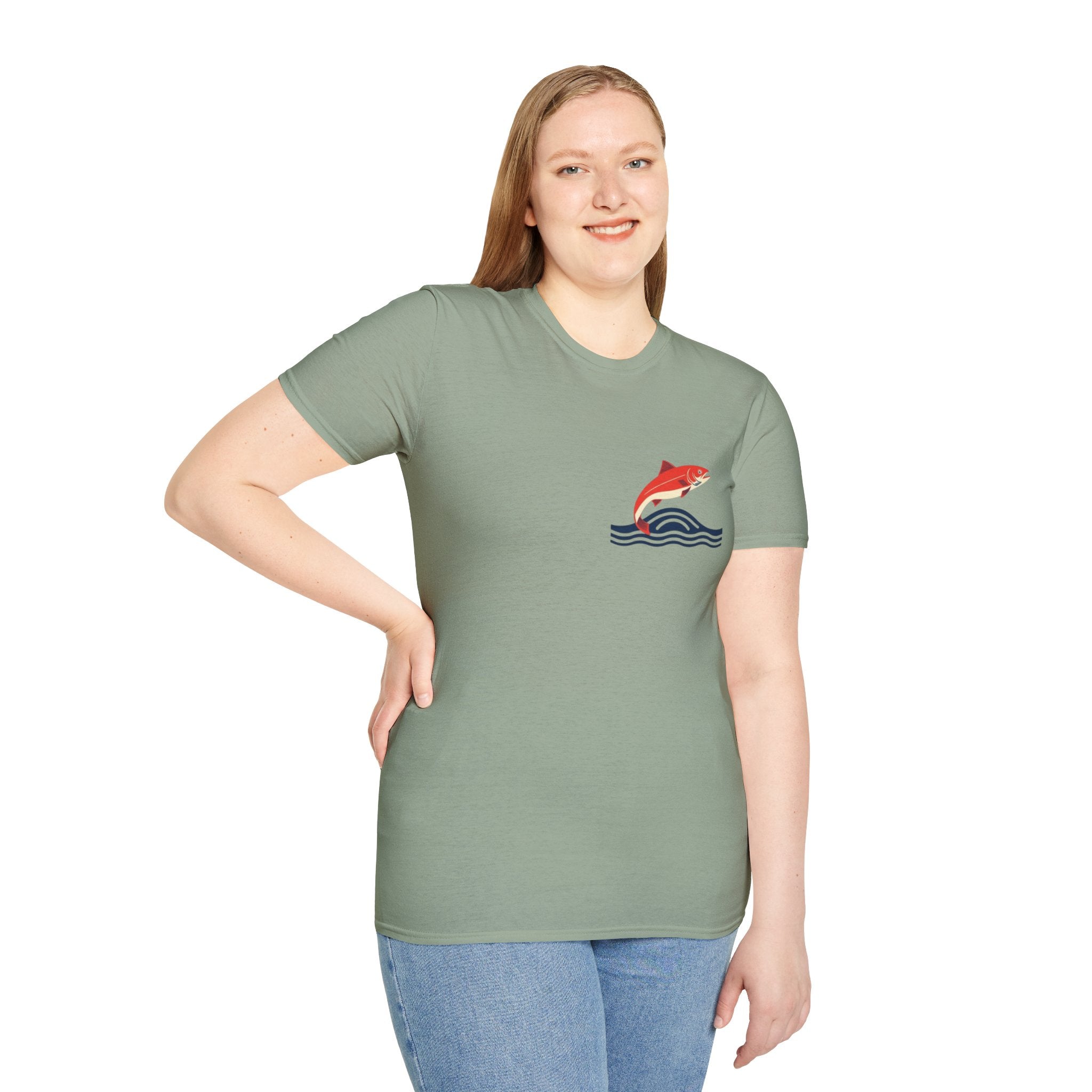 Jumping Salmon Native Pride Softstyle Unisex T-shirt