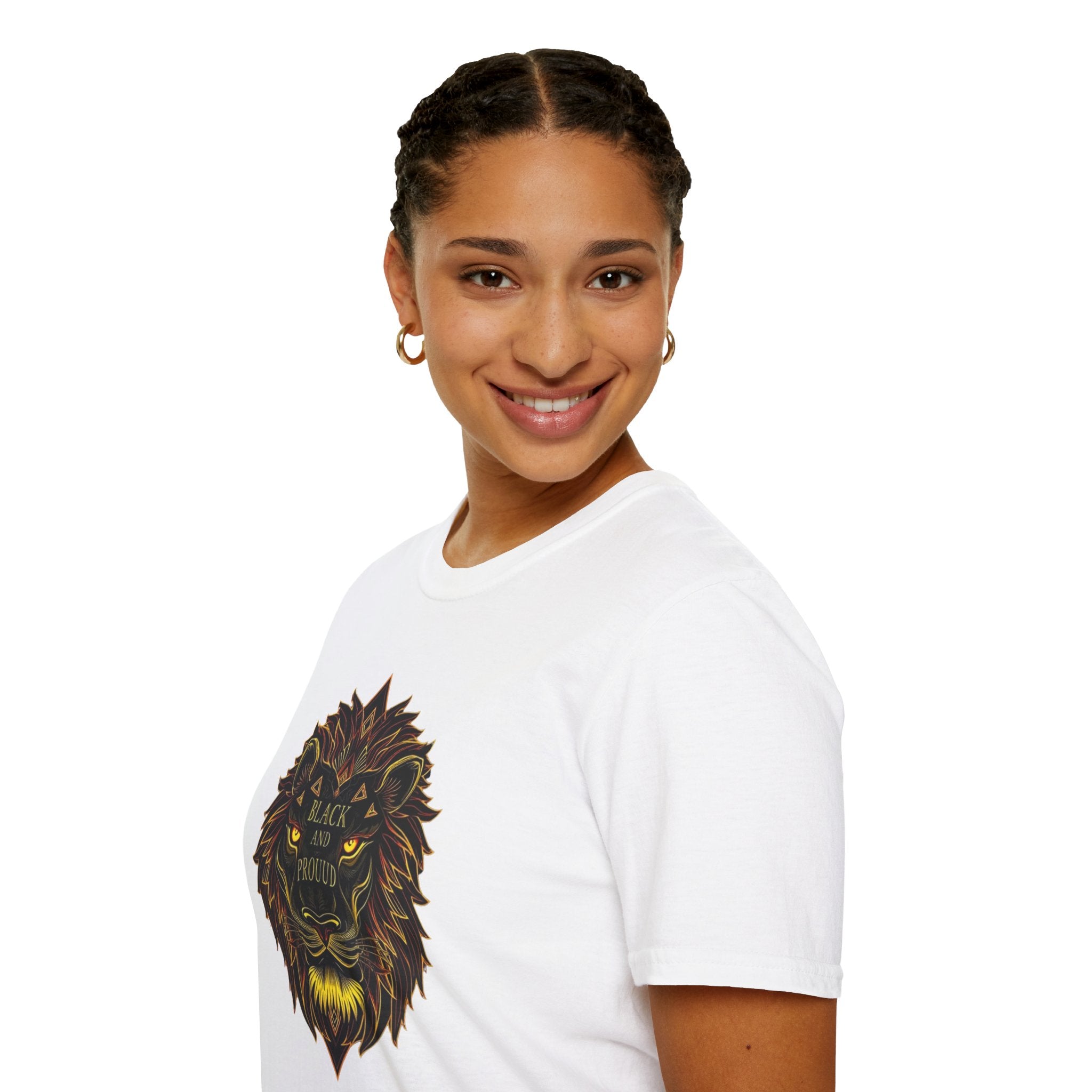 Black & Proud Lion Softstyle T-Shirt - Unisex Graphic Tee