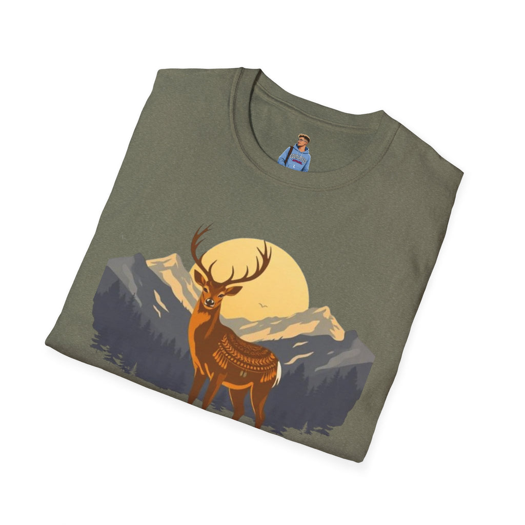 Mountain Sunset Deer Unisex Softstyle T-Shirt