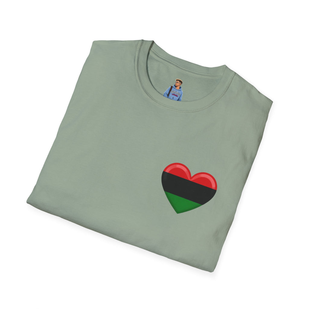 Camiseta unisex de estilo suave Unity and Heritage con corazón panafricano