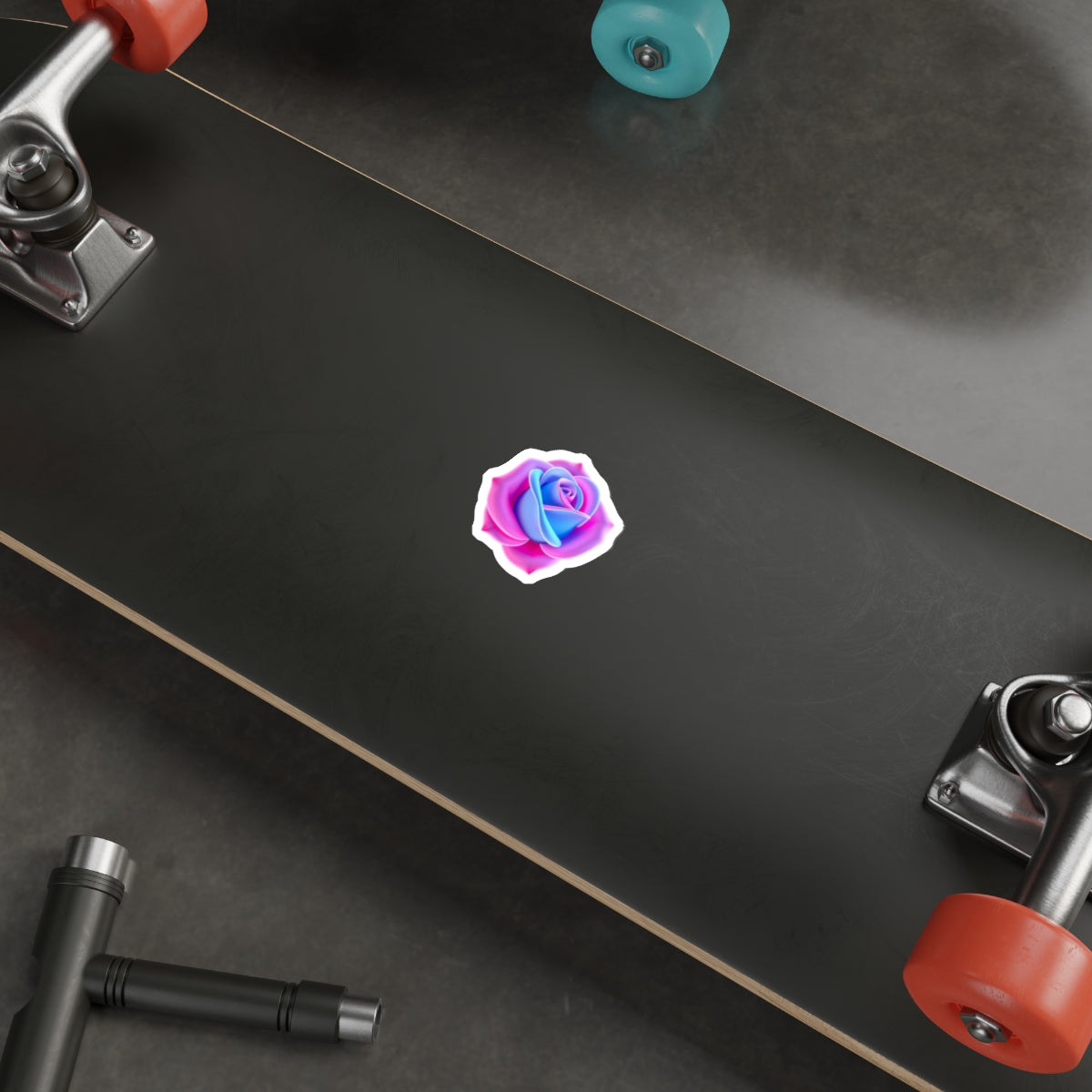 Rose in Trans Pride Colors Sticker - EqualiTees.Me
