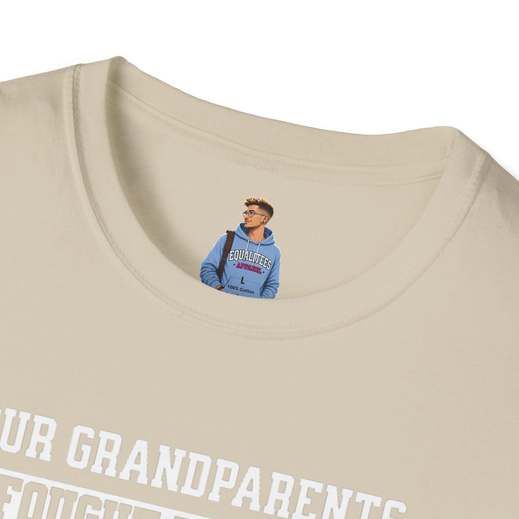 Unisex Softstyle T-Shirt: 'Our Grandparents Fought Fascists' Patriotic Tee