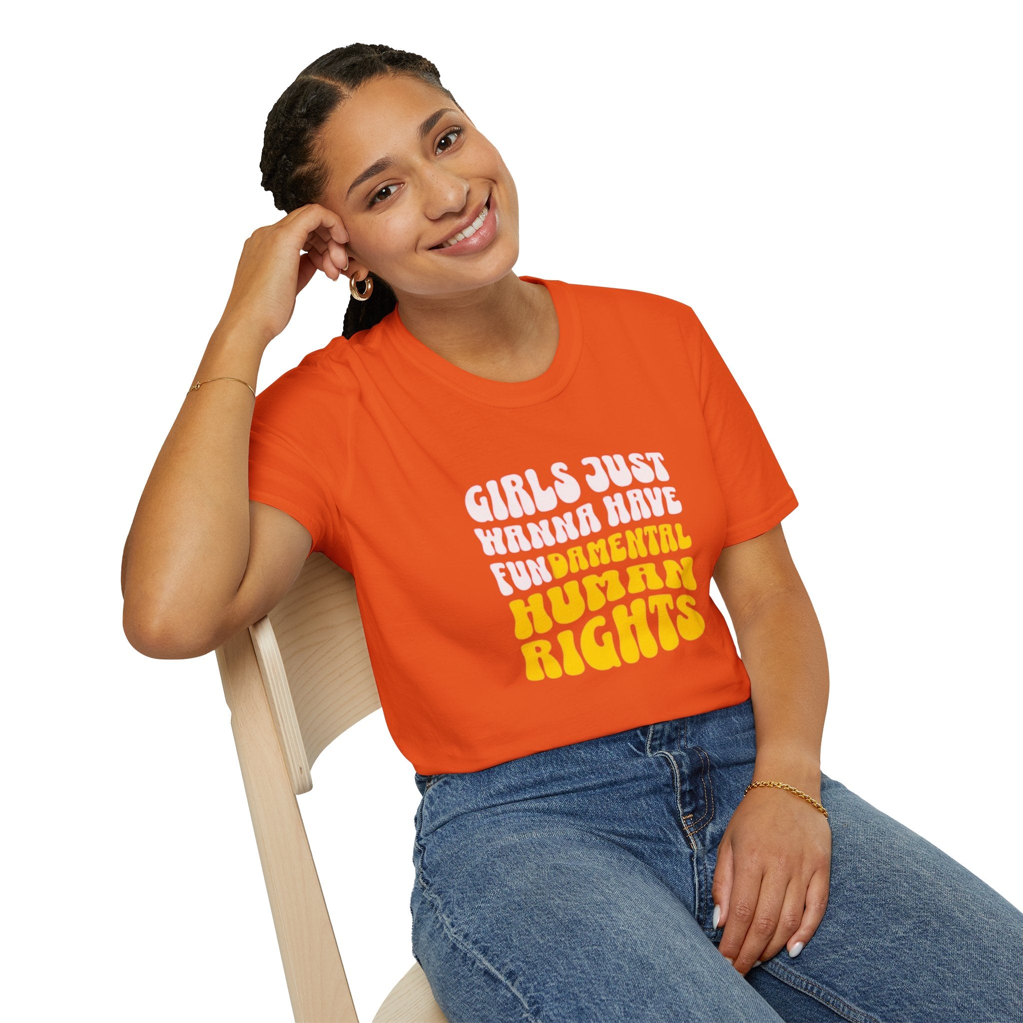 Camiseta unisex de estilo suave "Girls Just Wanna Have Fundamental Human Rights"