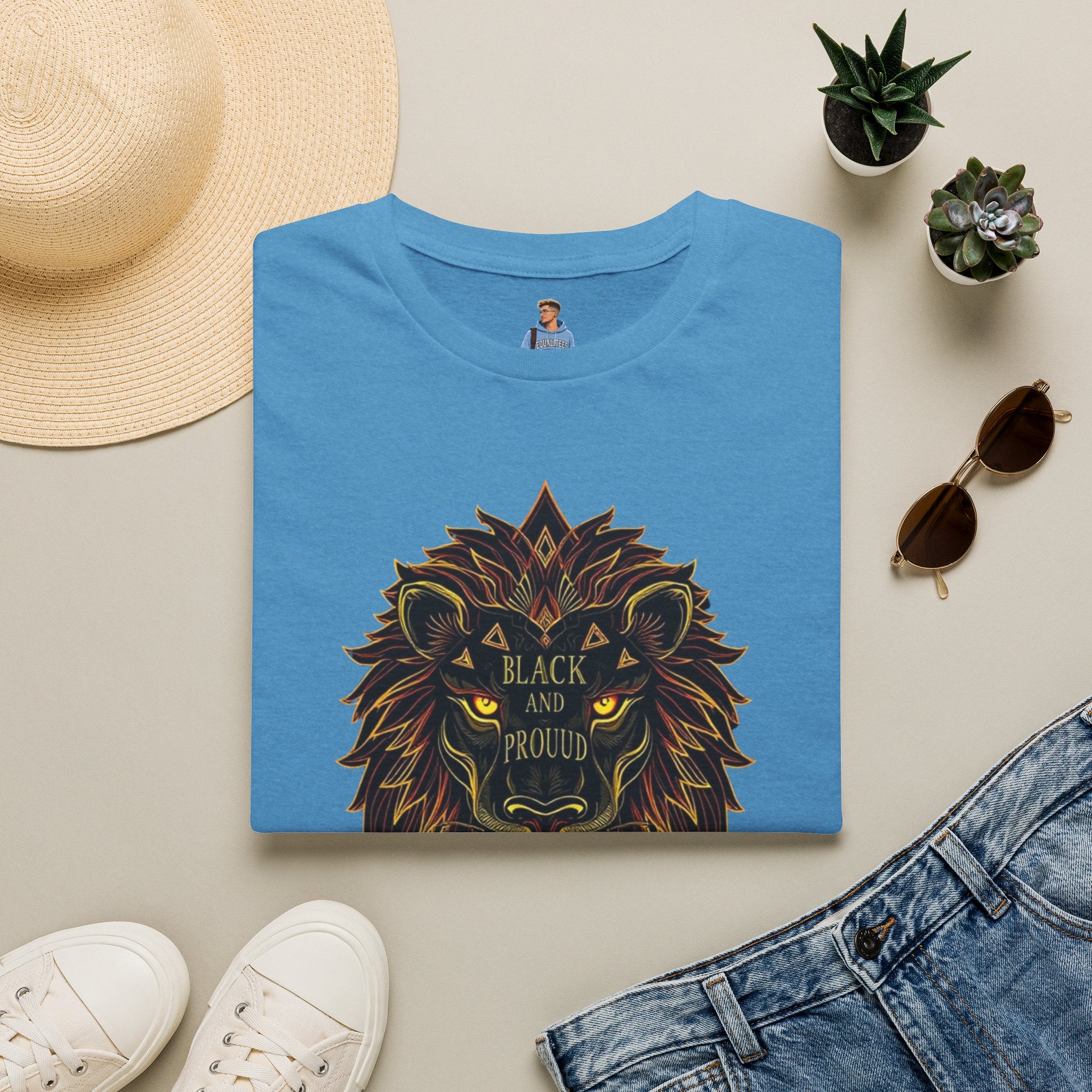 Black & Proud Lion Softstyle T-Shirt - Unisex Graphic Tee