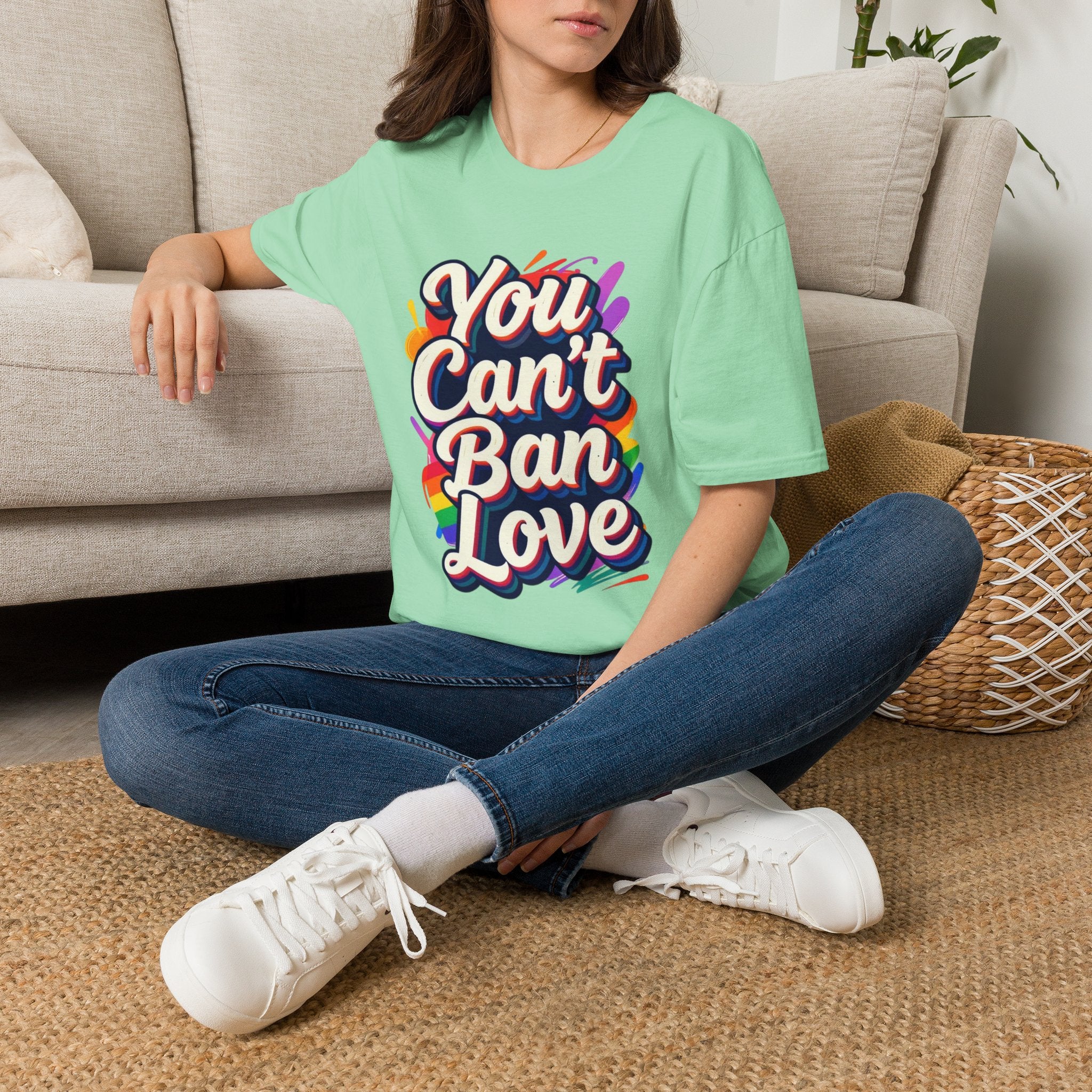 You Can't Ban Love T‑Shirt — Rainbow LGBTQ+ Pride Graphic Tee