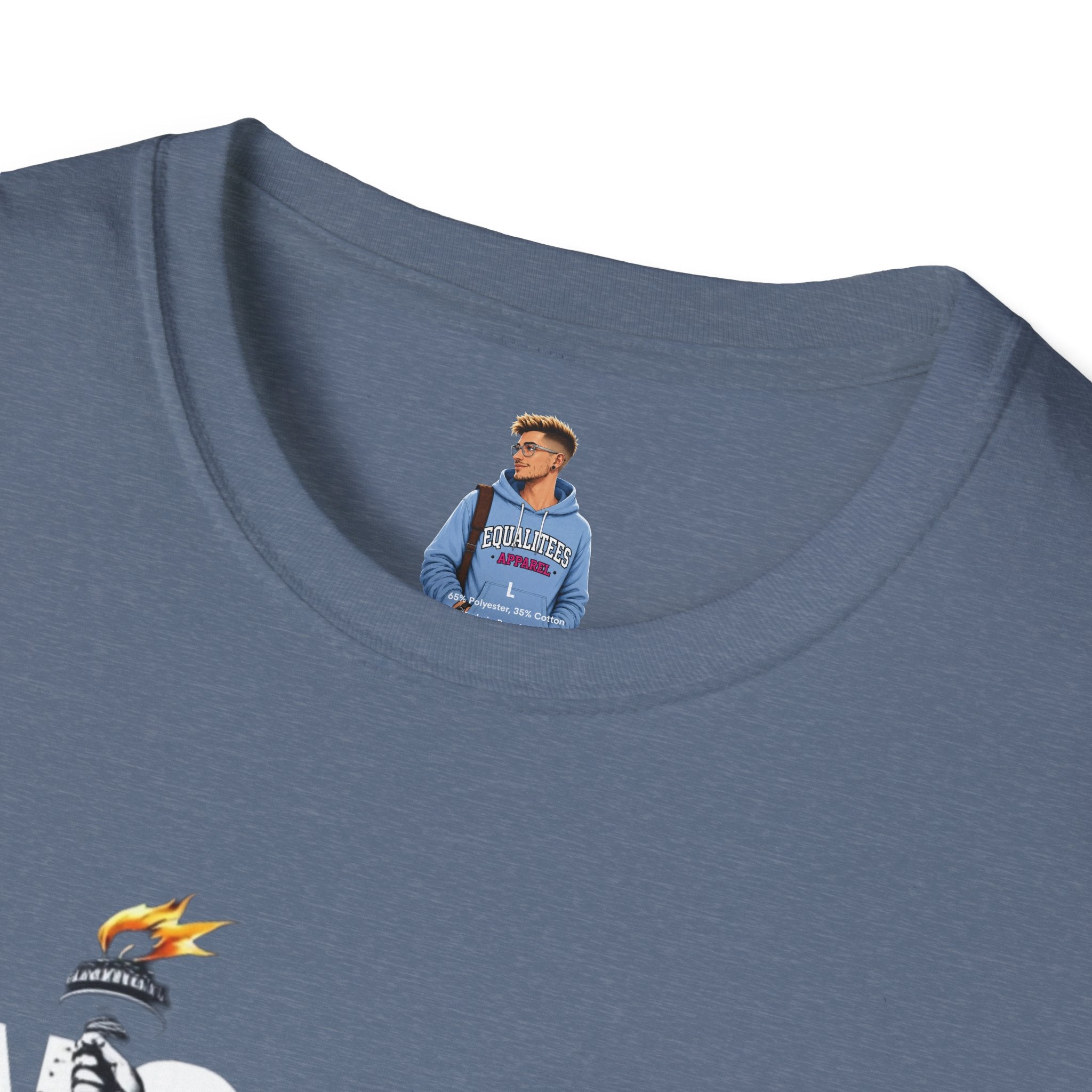 Camiseta unisex de estilo suave: camiseta gráfica con el lema "Nadie es ilegal" para defensores de la justicia social