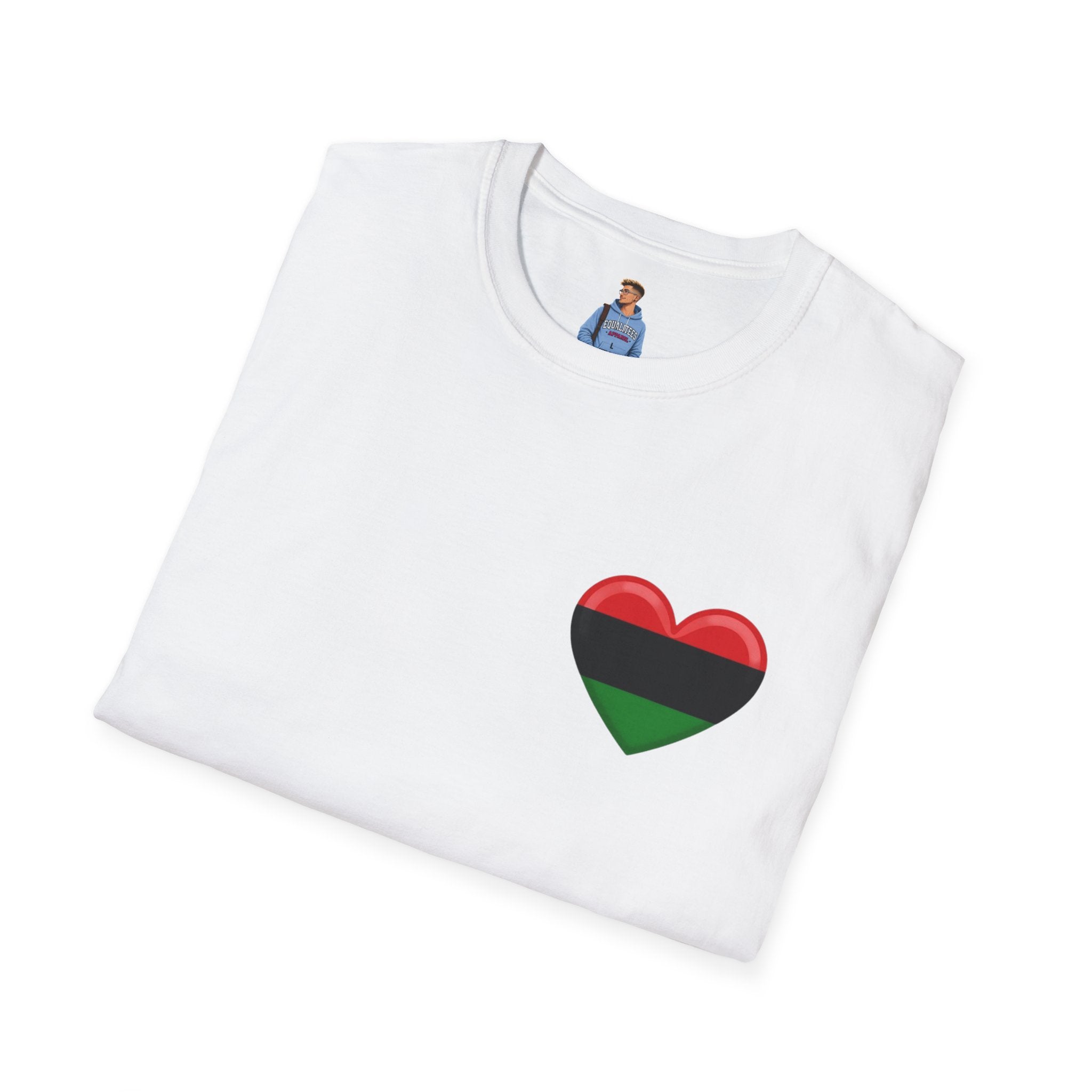 Camiseta unisex de estilo suave Unity and Heritage con corazón panafricano