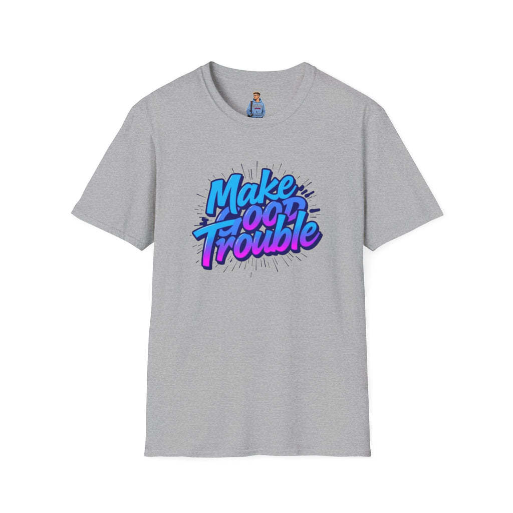 Make Good Trouble Blue Graphic Unisex T-Shirt - Fun & Bold Design for Everyday Wear