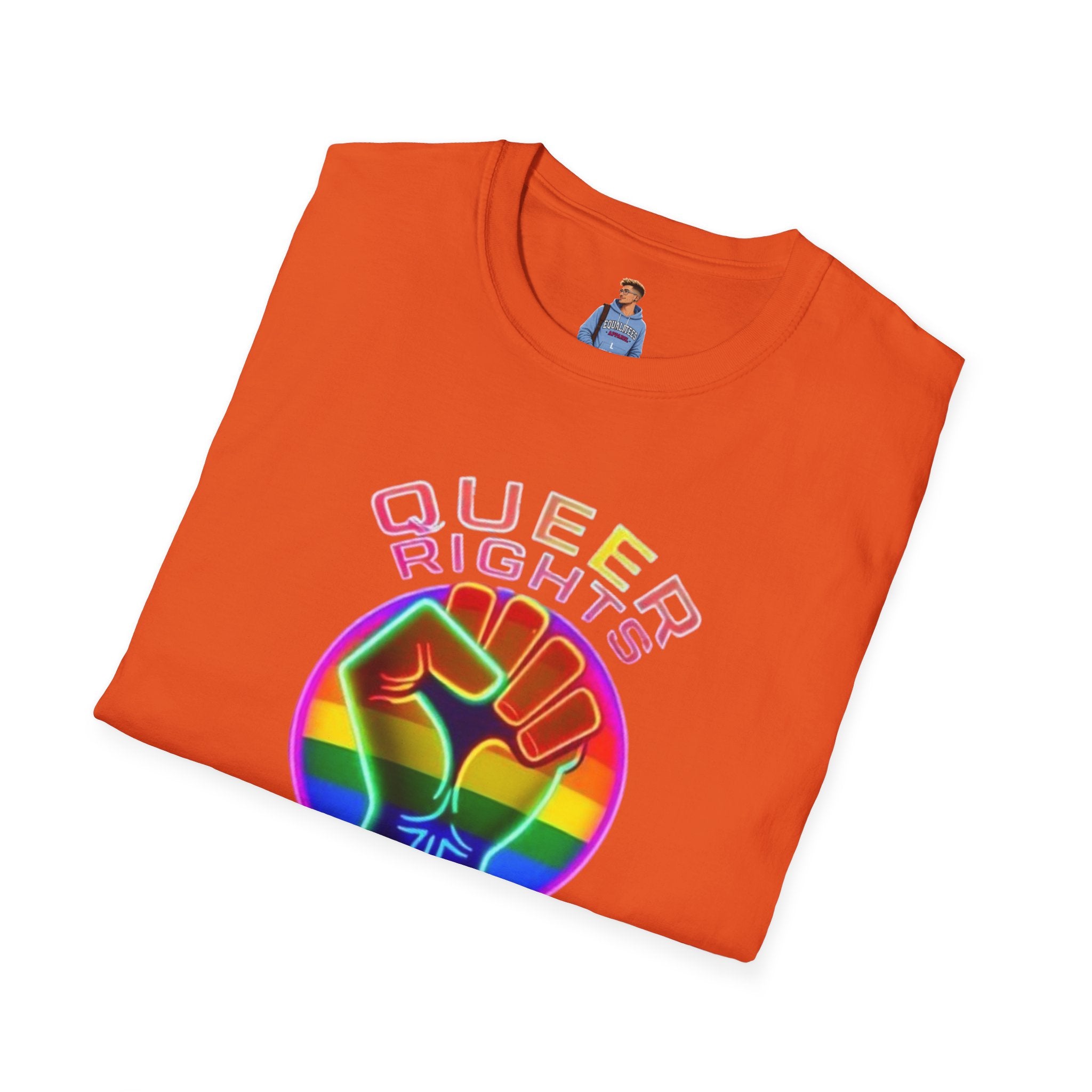 Unisex Softstyle T-Shirt - Queer Rights Are Human Rights Statement Tee