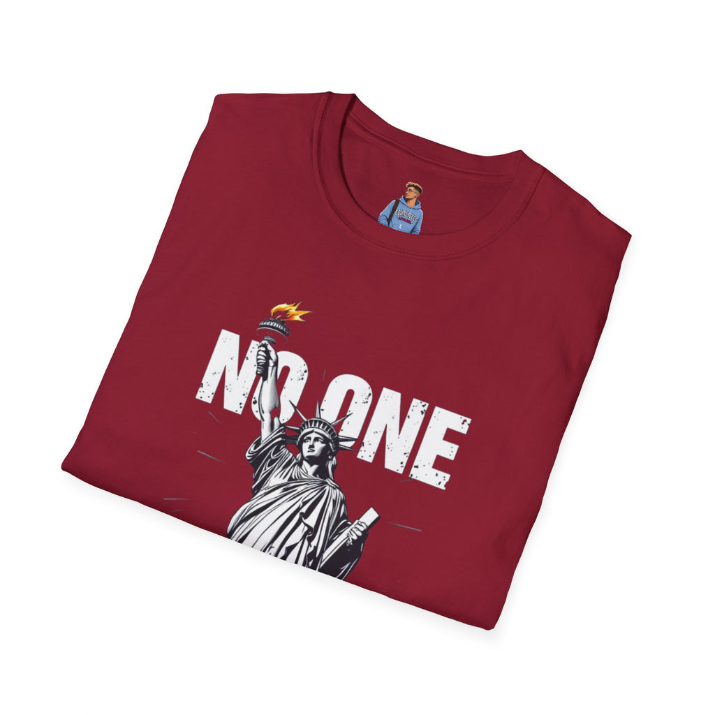 Camiseta unisex de estilo suave: camiseta gráfica con el lema "Nadie es ilegal" para defensores de la justicia social