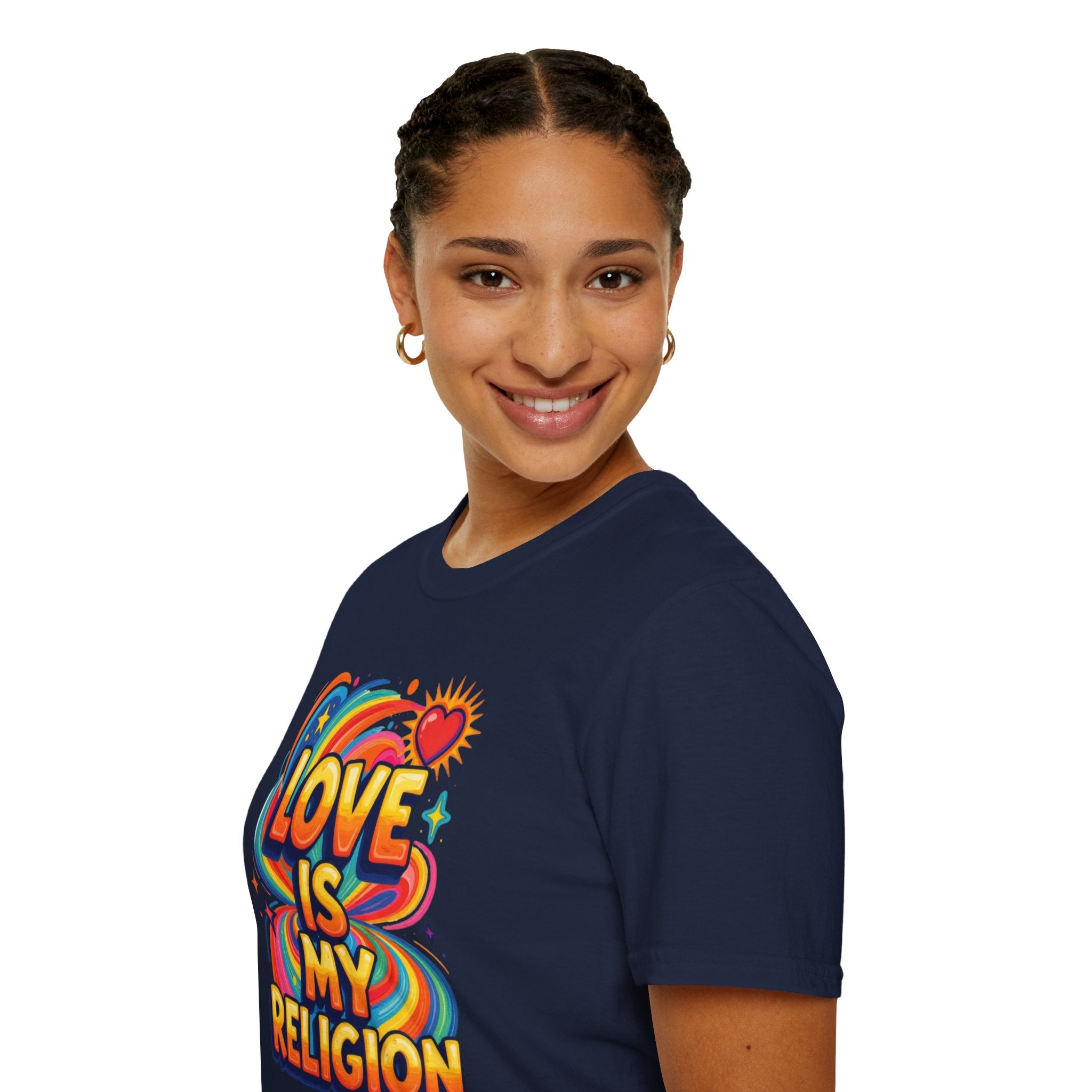 Love Is My Religion Retro Rainbow Graphic T-shirt