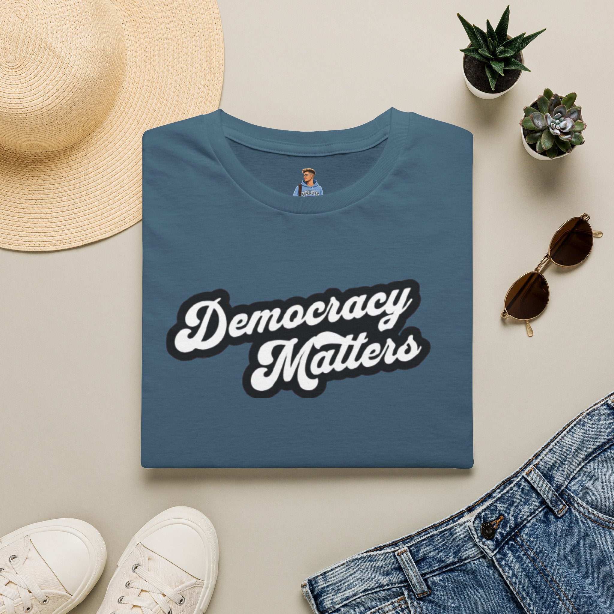 Camiseta unisex de estilo suave con gráficos "La democracia importa" y "Nosotros, el pueblo, estamos cabreados".