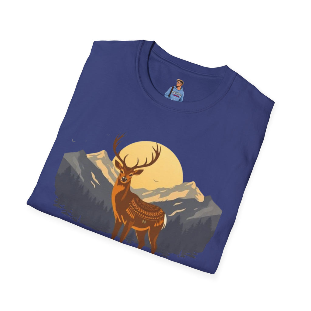 Mountain Sunset Deer Unisex Softstyle T-Shirt