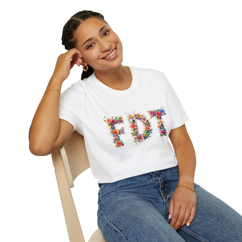 FDT Bold Floral Typography T-Shirt