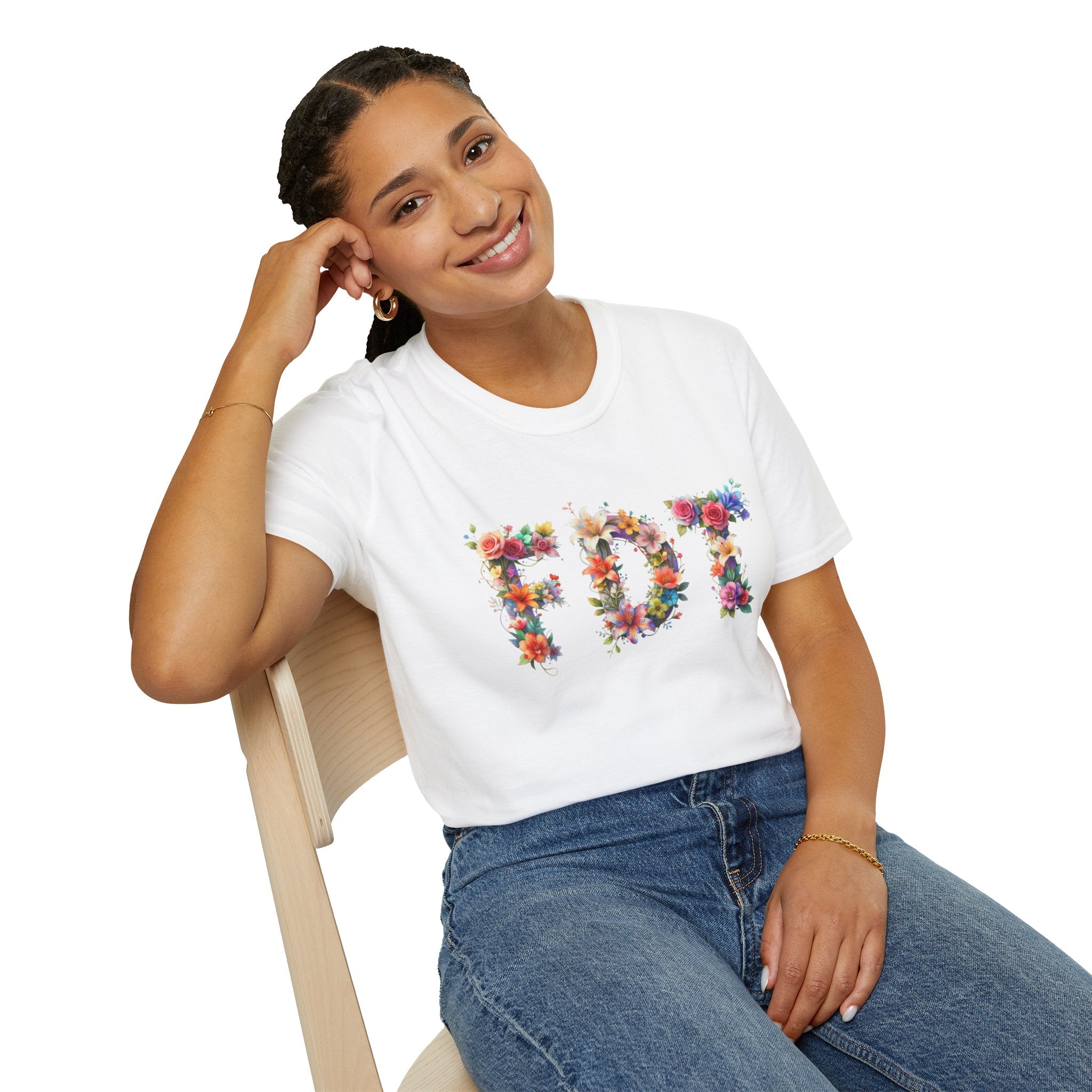 FDT Bold Floral Typography T-Shirt