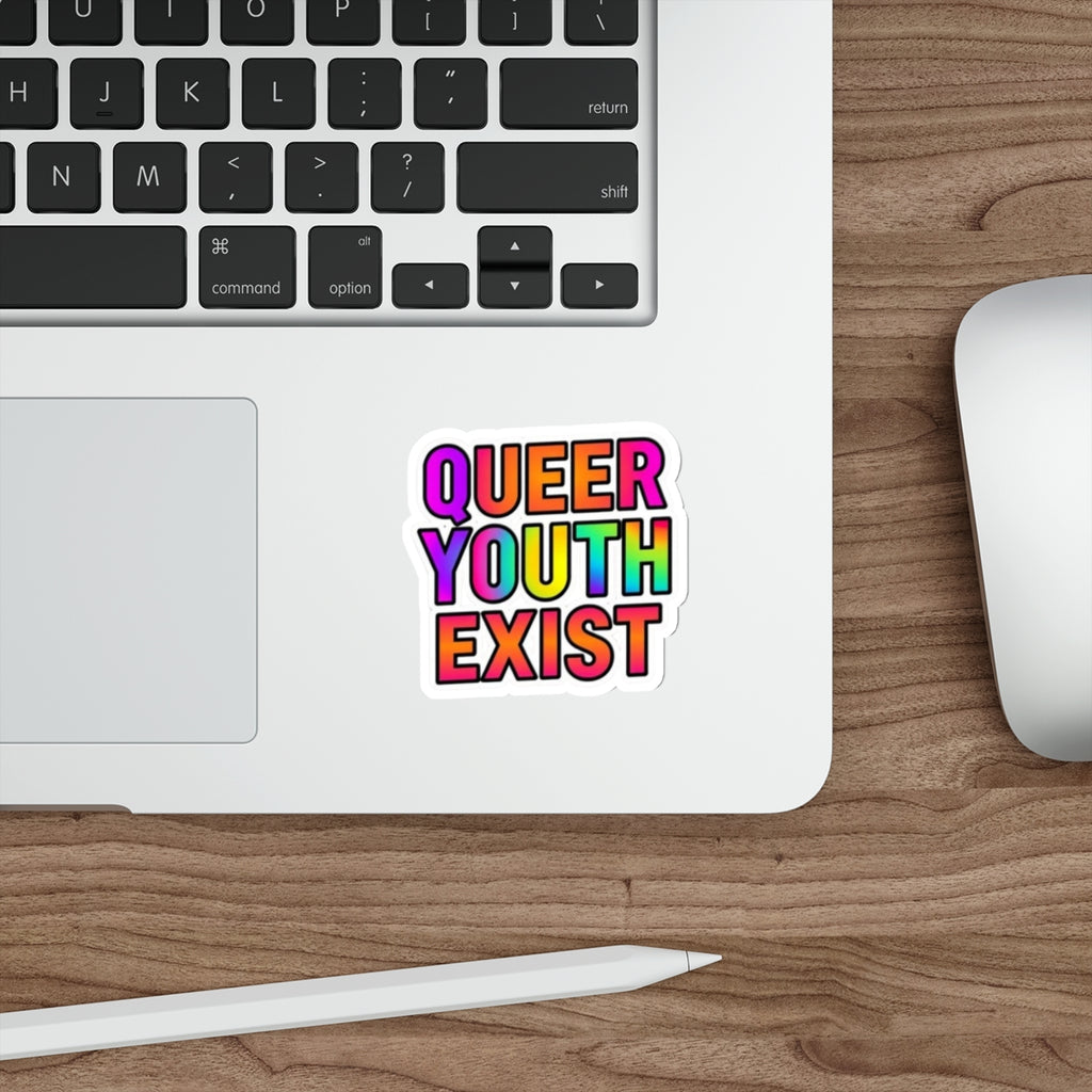 Die-Cut Stickers - QUEER YOUTH EXIST - EqualiTees.Me
