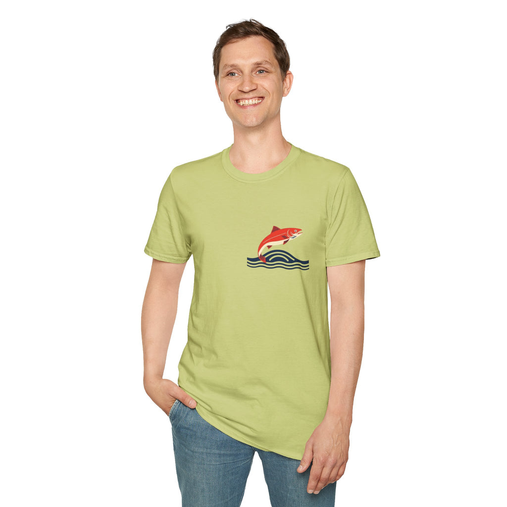 Jumping Salmon Native Pride Softstyle Unisex T-shirt