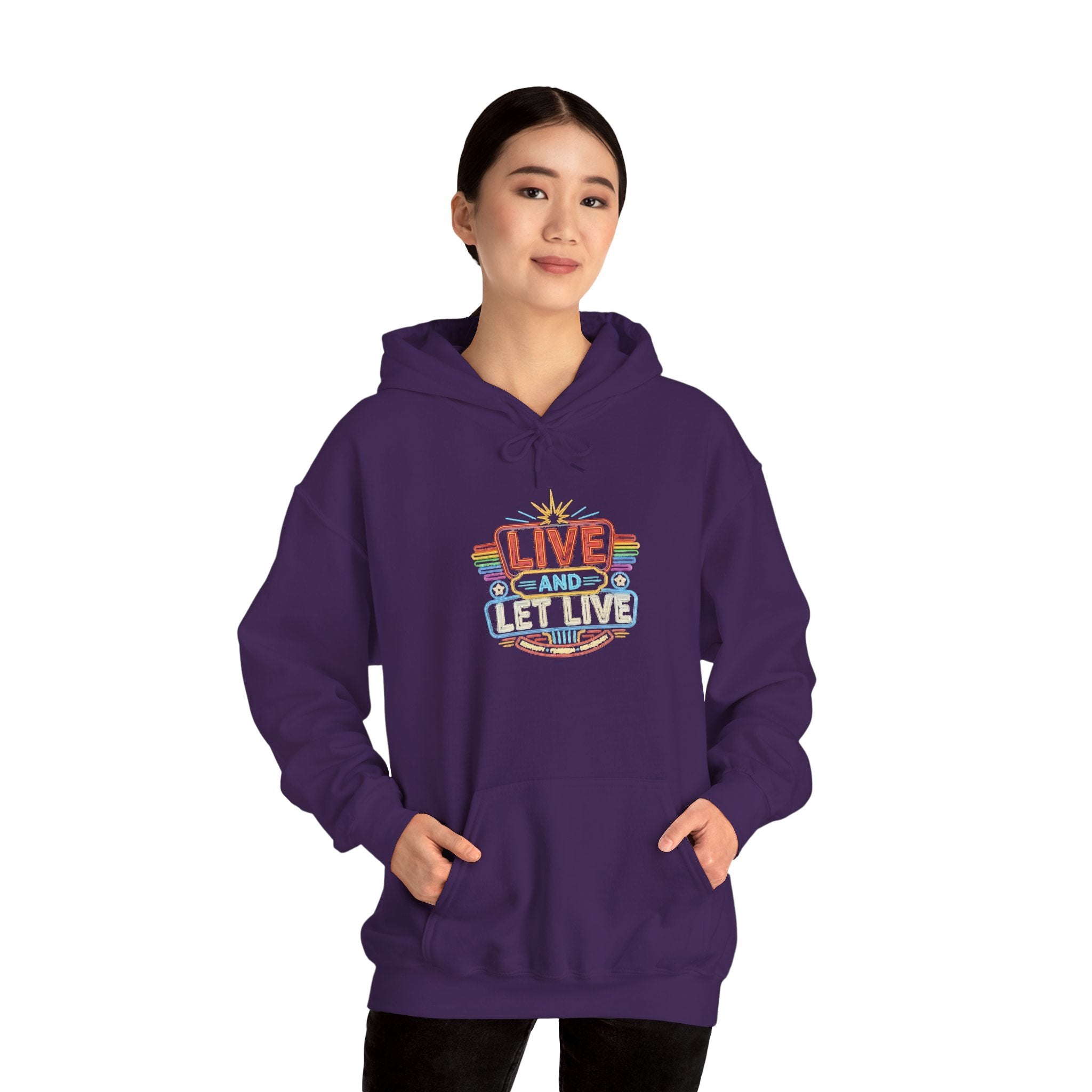 Live And Let Live Hoodie — Retro Peace Graphic Pullover