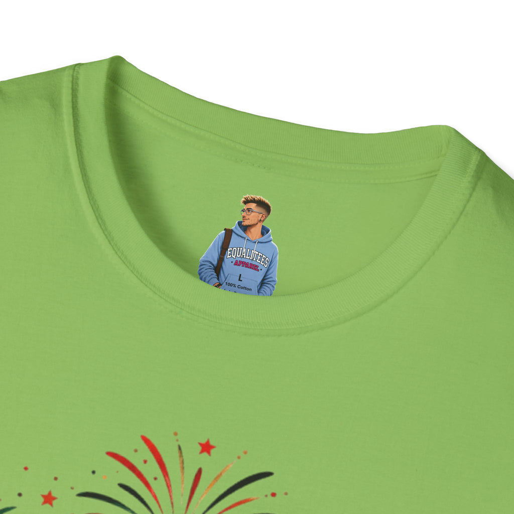 Juneteenth T-Shirt - "Happy Juneteenth" Fireworks Celebration Tee