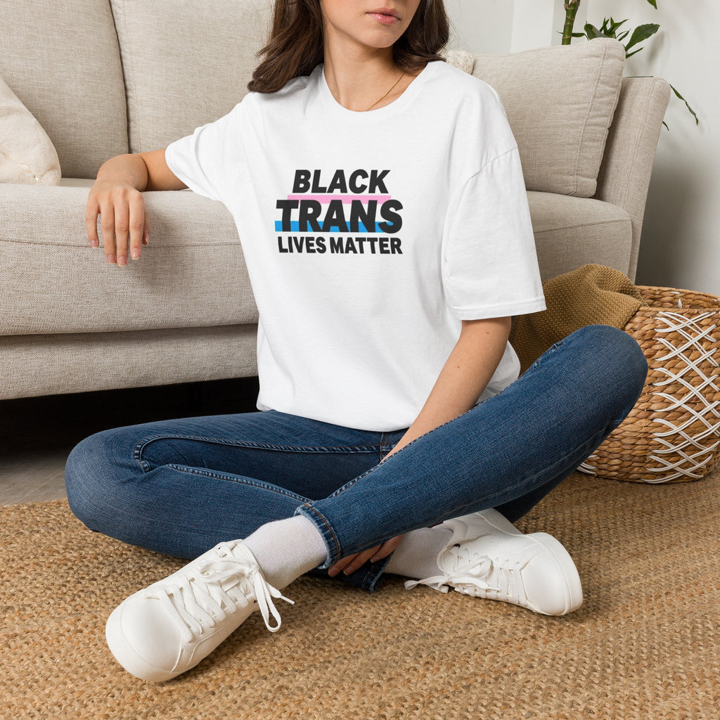 Unisex Softstyle T-Shirt - Black Trans Lives Matter Statement Tee