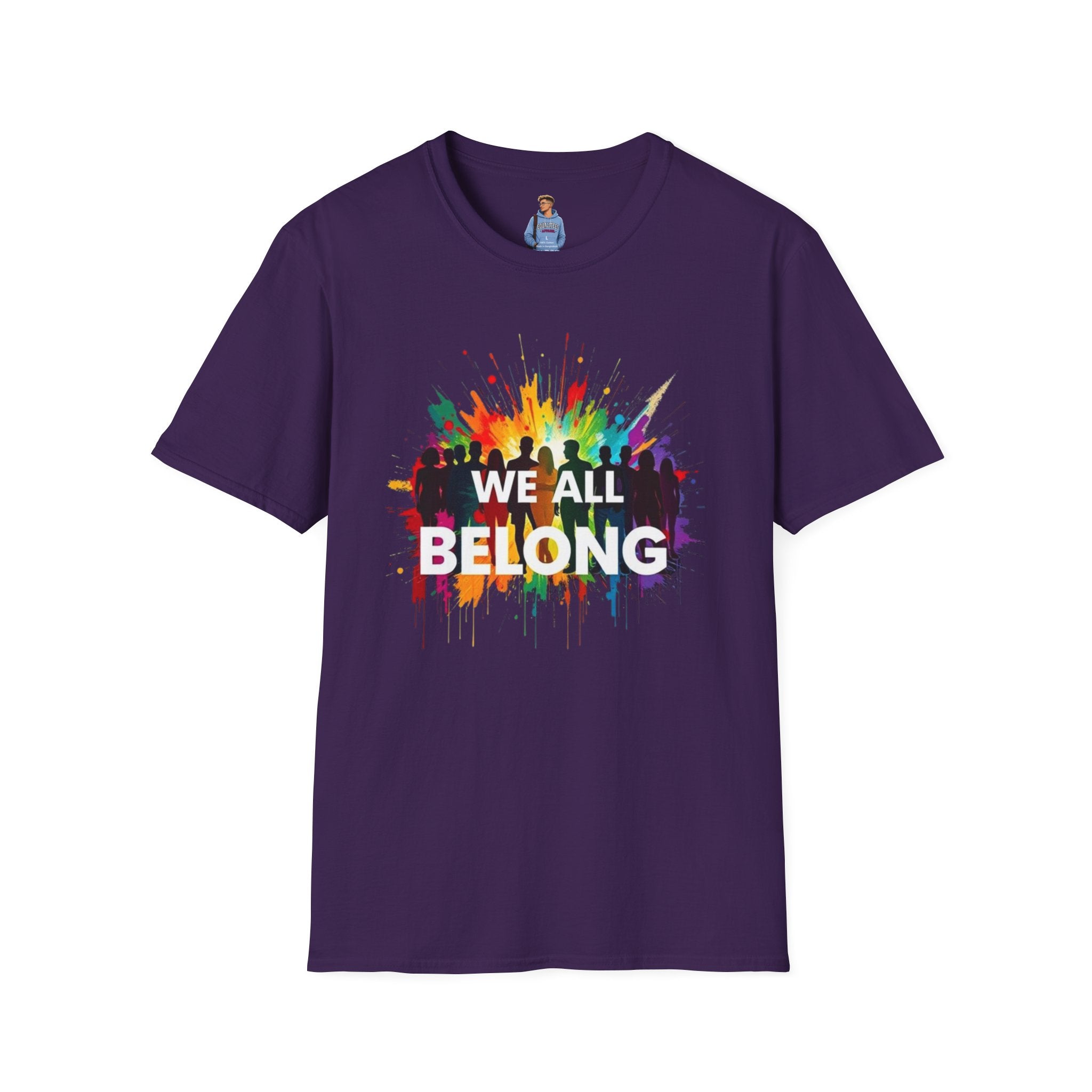 Camiseta unisex de estilo suave "Todos pertenecemos" - Camiseta colorida del orgullo