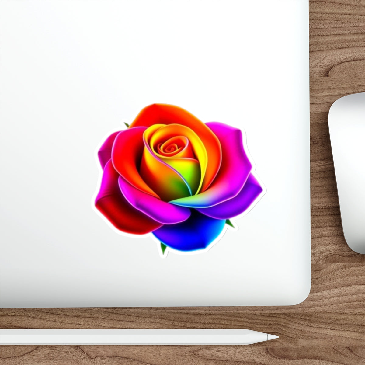 Rainbow Color Rose Die-Cut Sticker - EqualiTees.Me