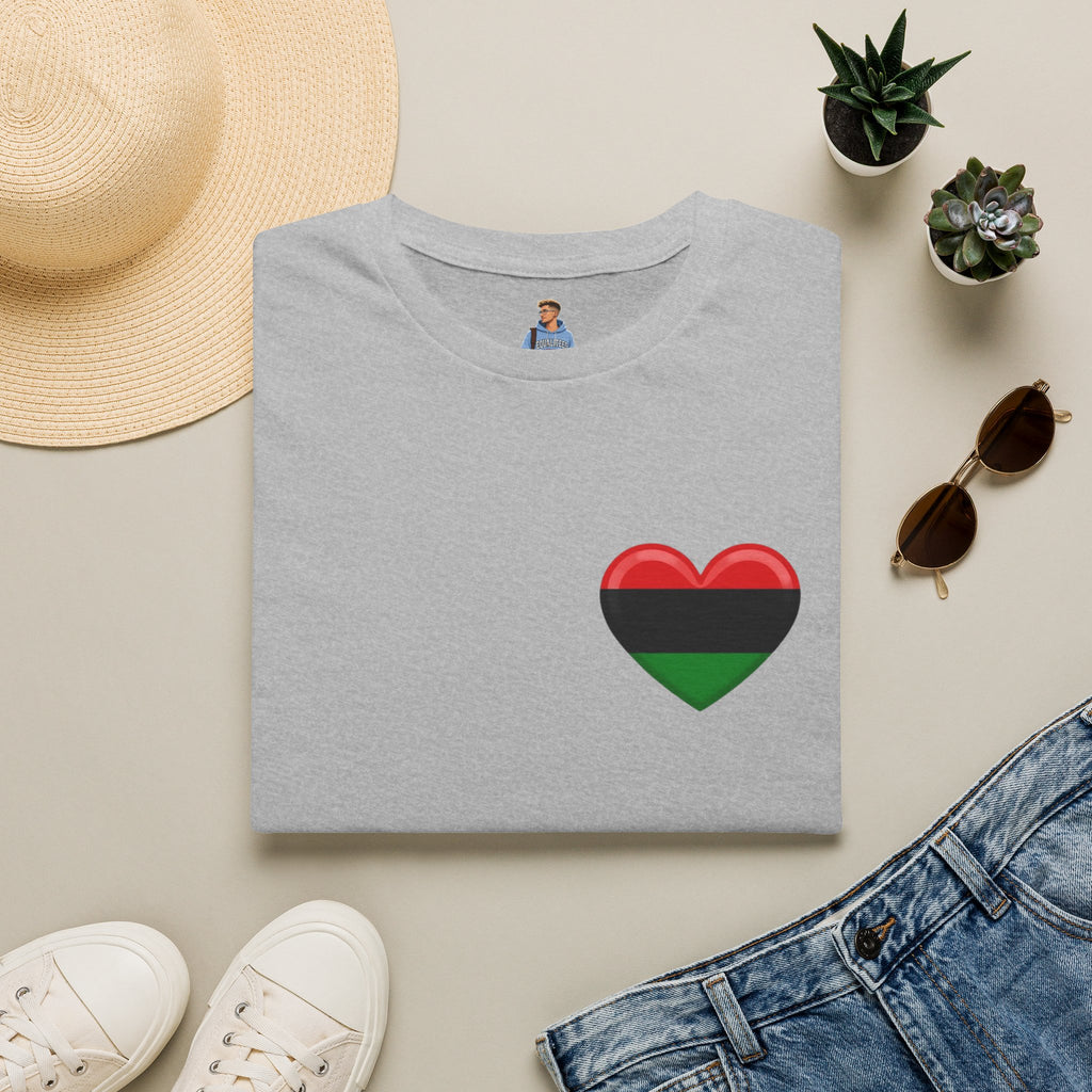 Camiseta unisex de estilo suave Unity and Heritage con corazón panafricano