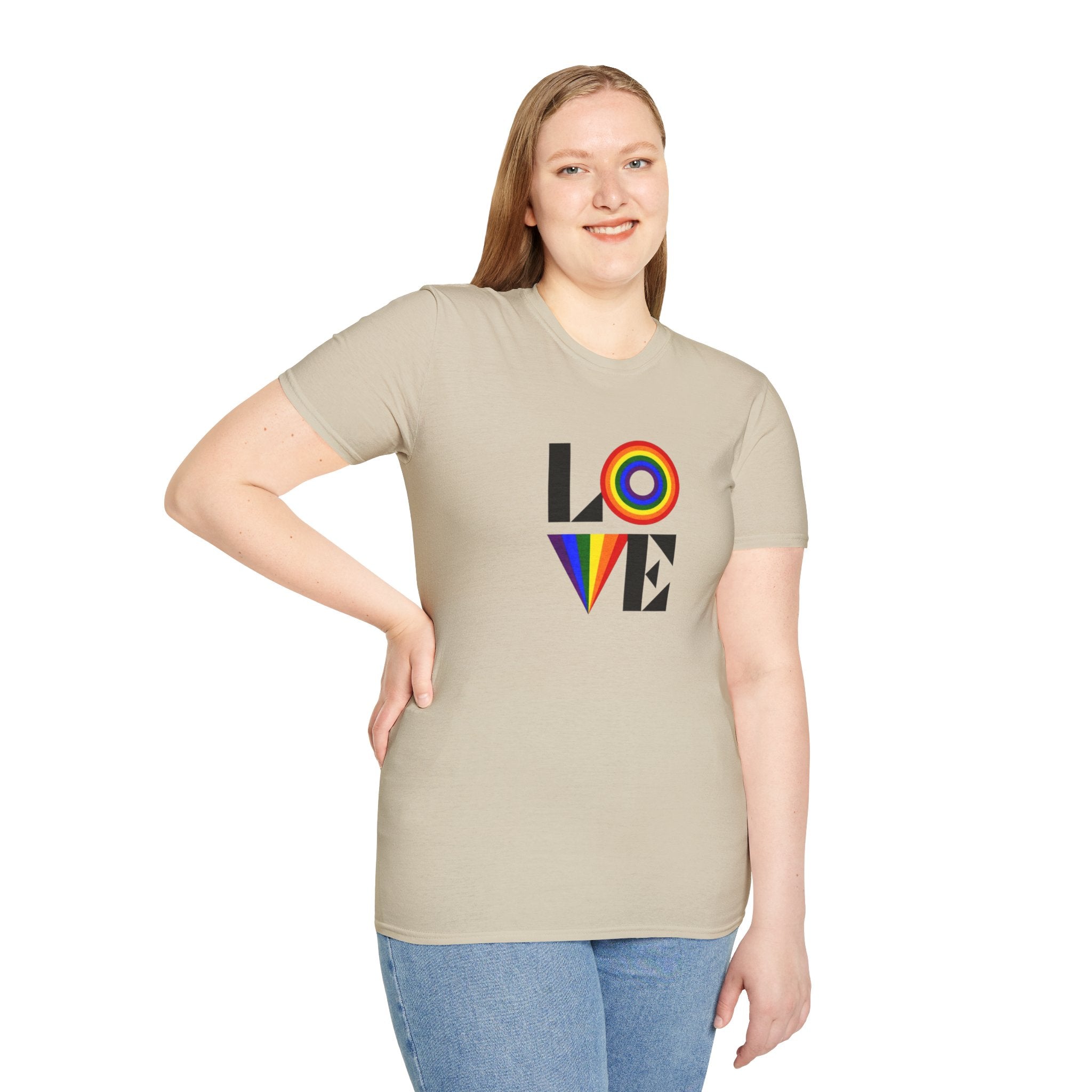 Vibrant LOVE Design for Pride Unisex Softstyle T-Shirt