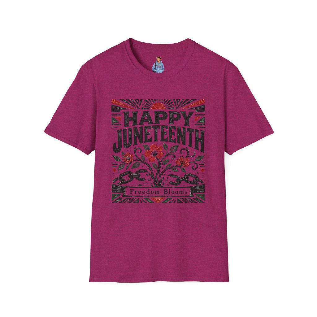 Juneteenth T-Shirt — "Happy Juneteenth" Floral Freedom Tee