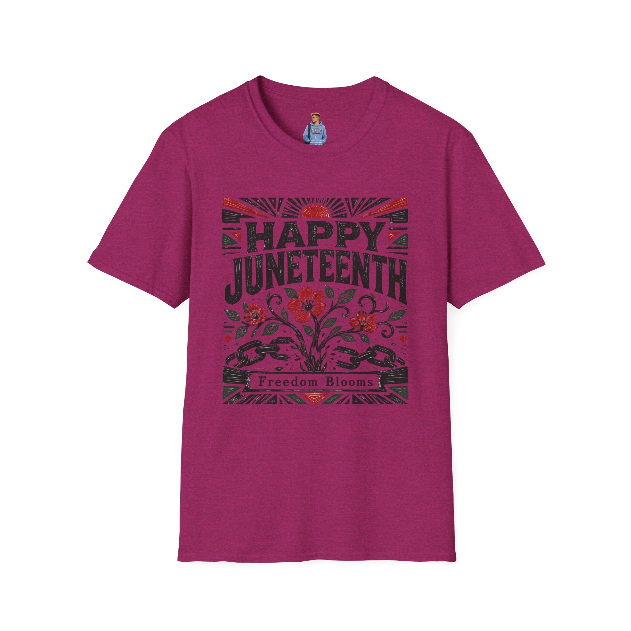 Juneteenth T-Shirt — "Happy Juneteenth" Floral Freedom Tee