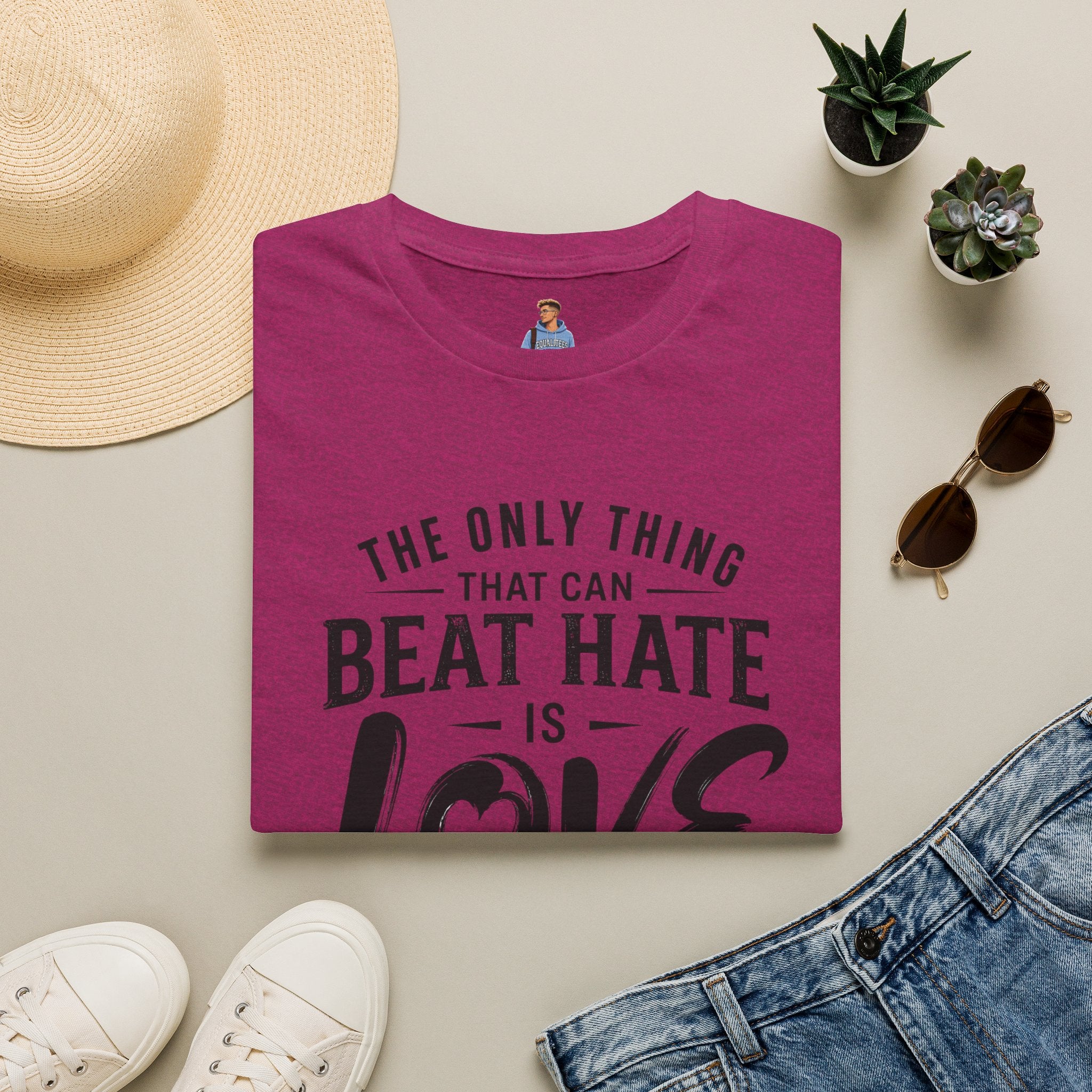T-Shirt — "The Only Thing That Can Beat Hate Is Love" Inspirational Tee