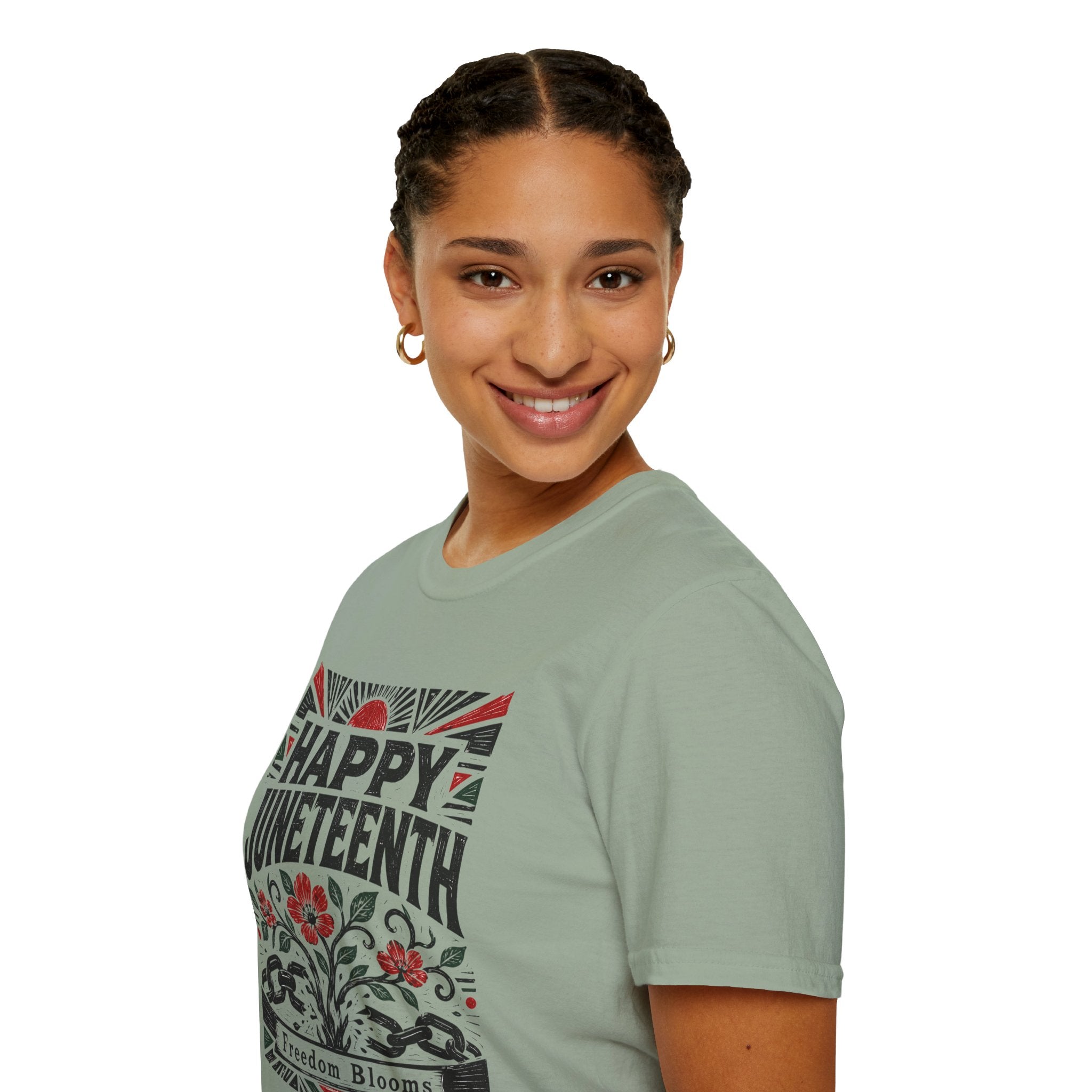 Juneteenth T-Shirt — "Happy Juneteenth" Floral Freedom Tee