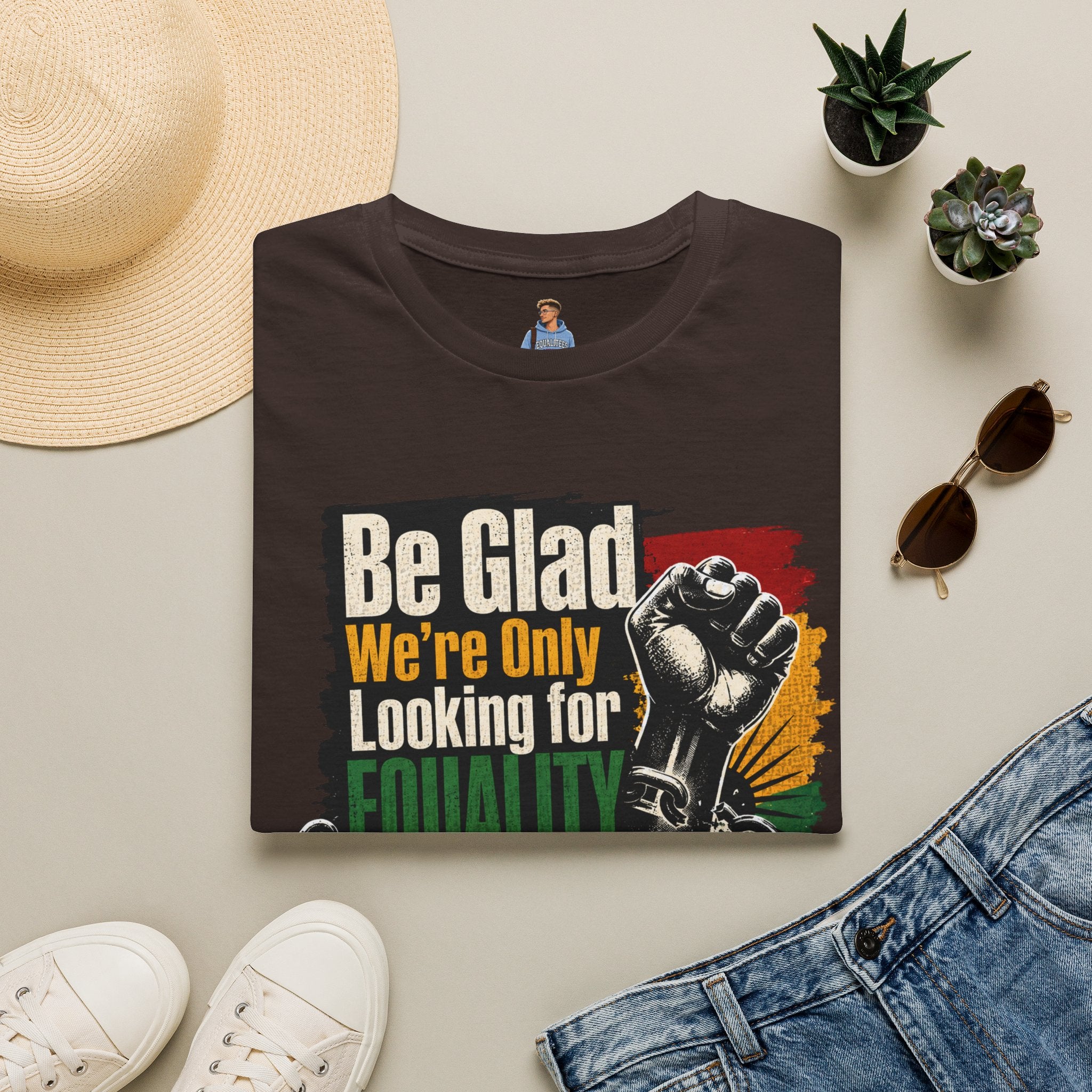 Be Glad We’re Only Looking for Equality T-Shirt — Black Power Fist Social Justice Tee