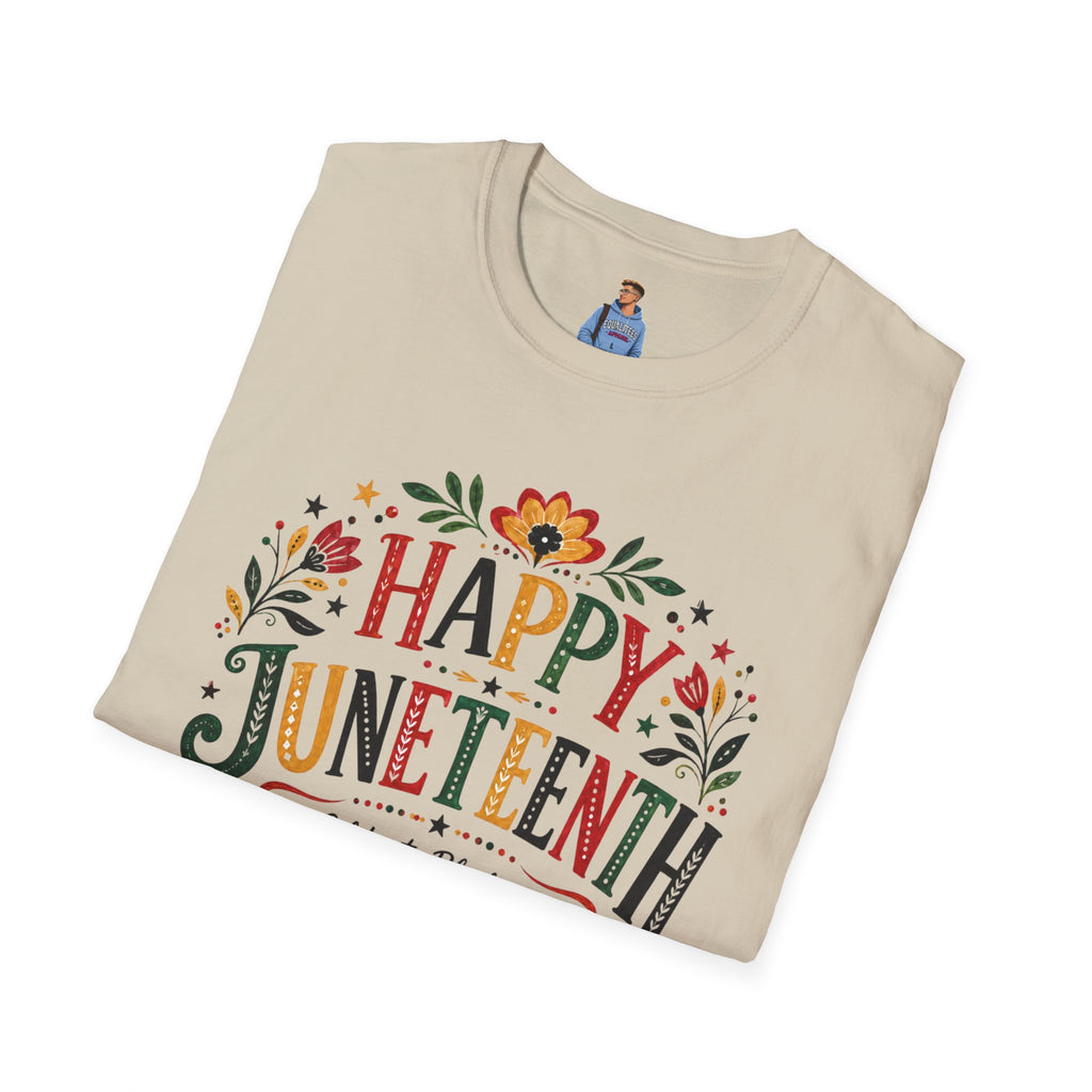 Juneteenth T-Shirt — "Happy Juneteenth" Floral Celebration Tee