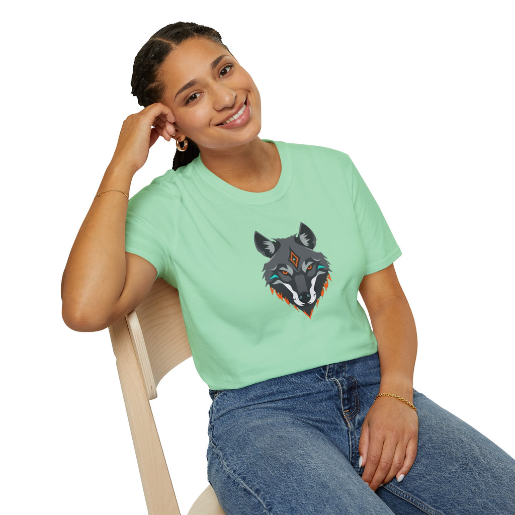 Mystical Wolf Design Unisex Softstyle T-shirt