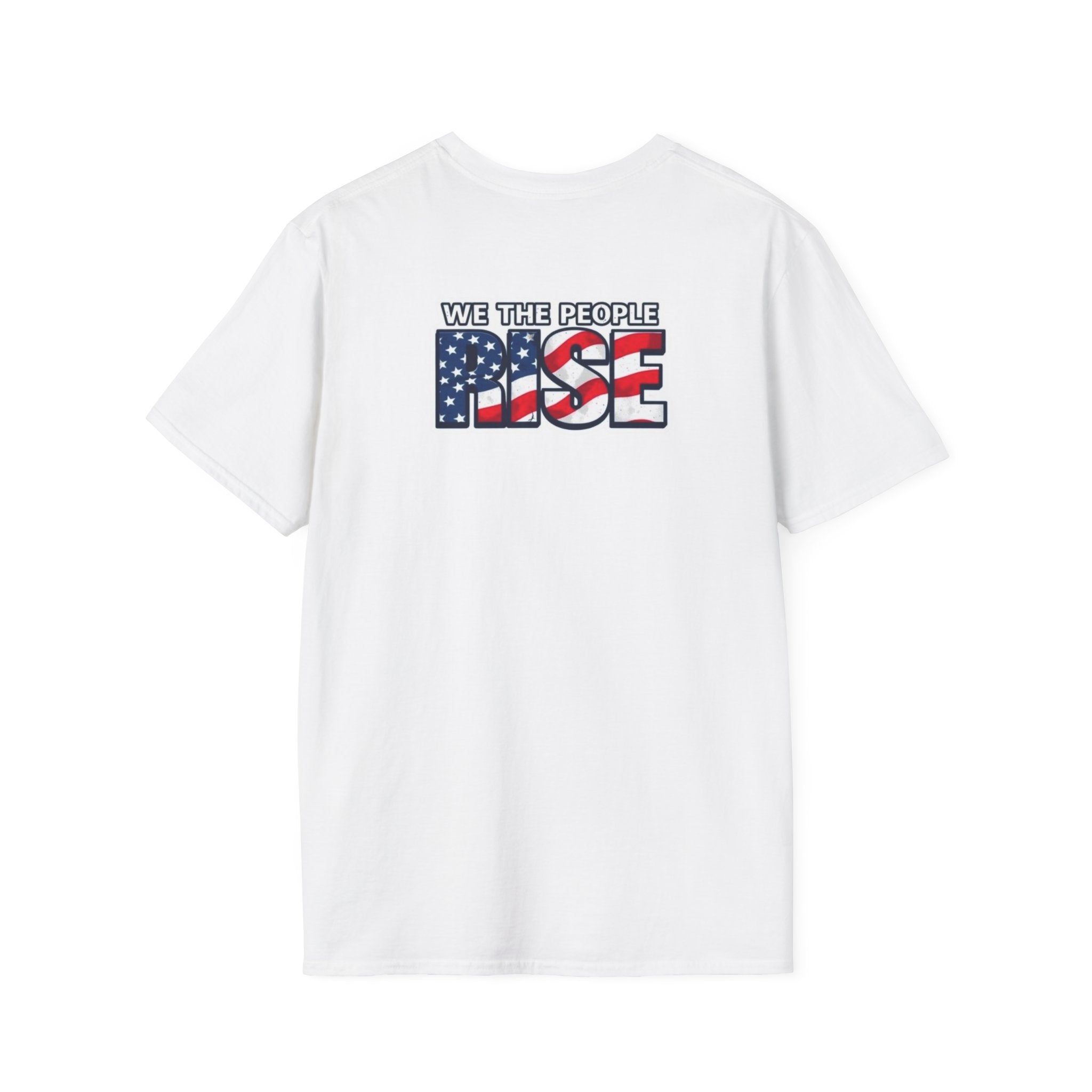Camiseta unisex patriótica - 50501 "Nosotros, el pueblo, nos levantamos" - Diseño de la bandera estadounidense