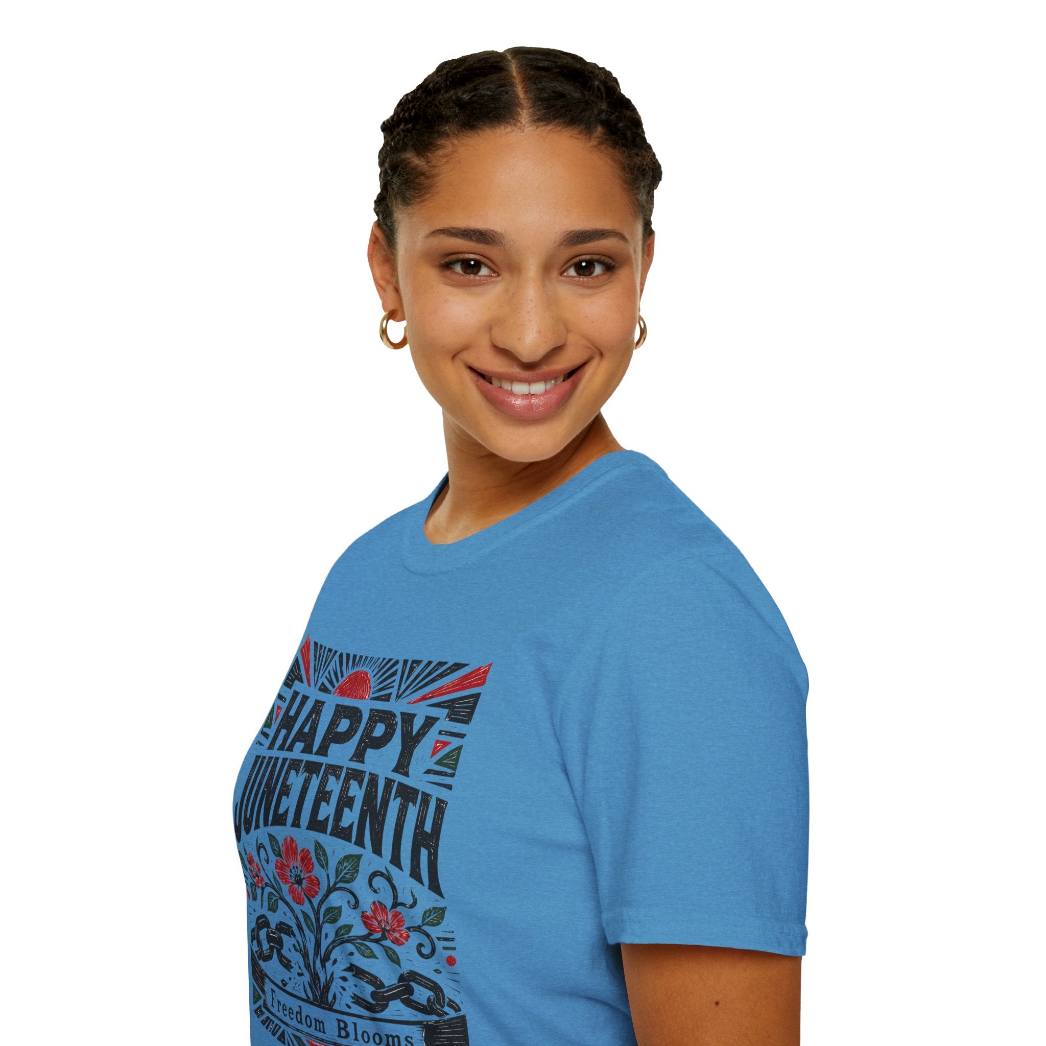 Juneteenth T-Shirt — "Happy Juneteenth" Floral Freedom Tee