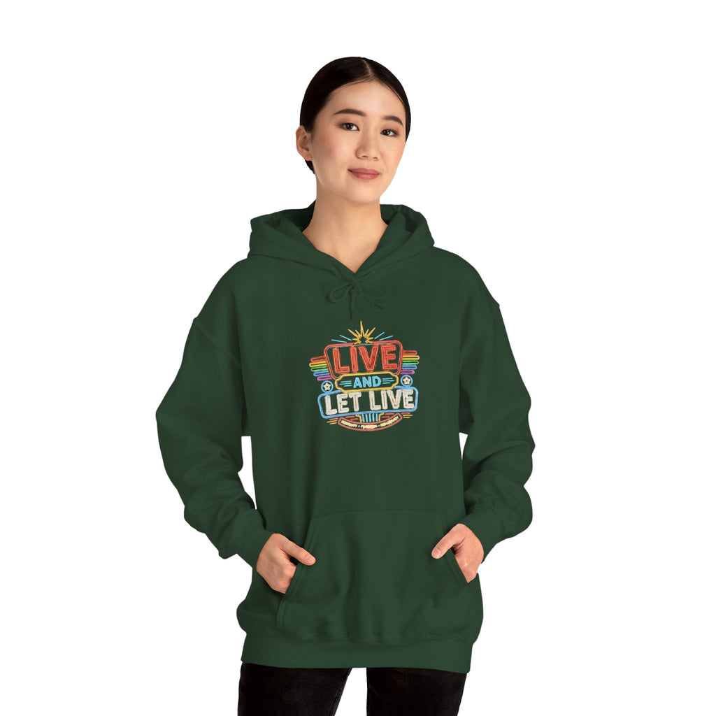 Live And Let Live Hoodie — Retro Peace Graphic Pullover