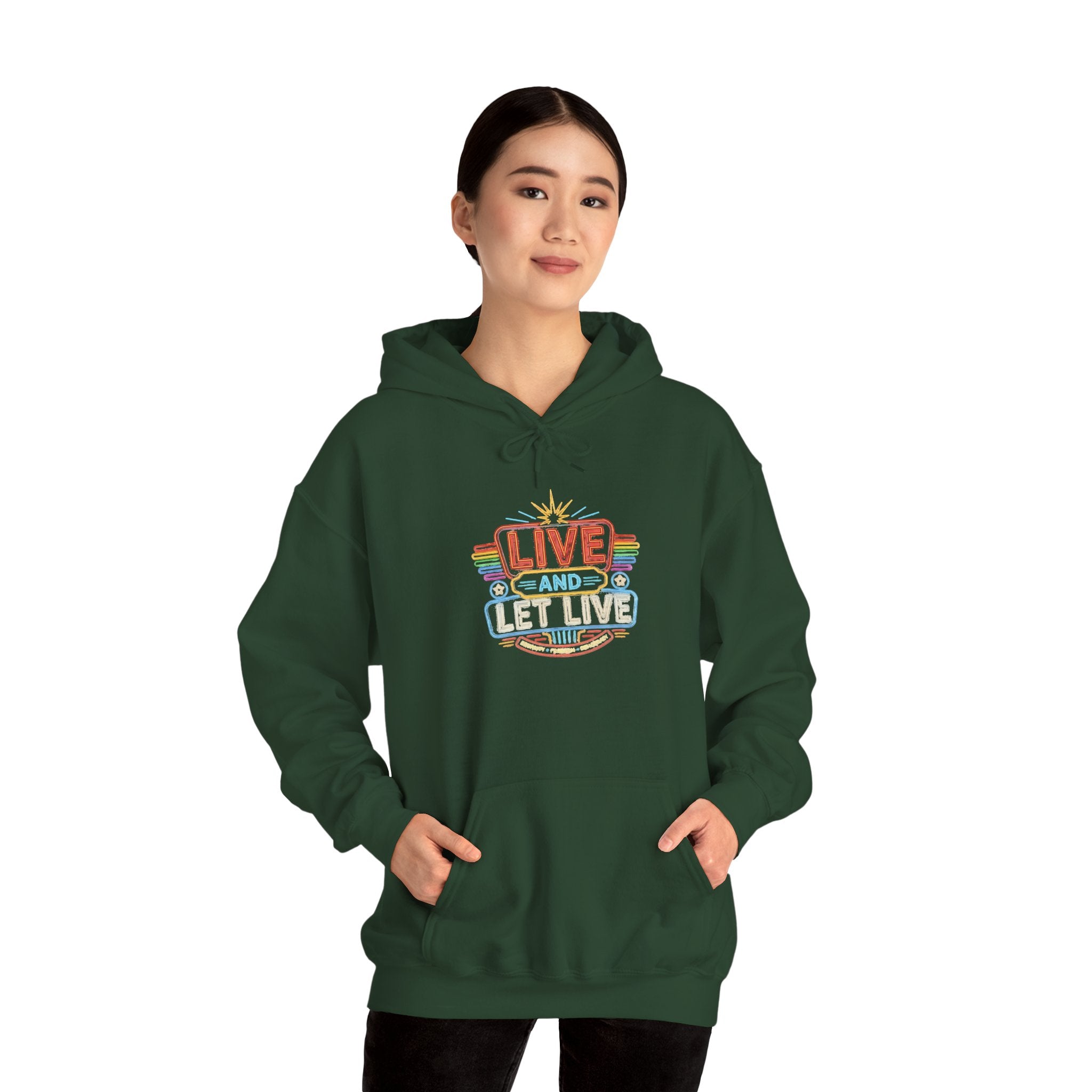 Live And Let Live Hoodie — Retro Peace Graphic Pullover