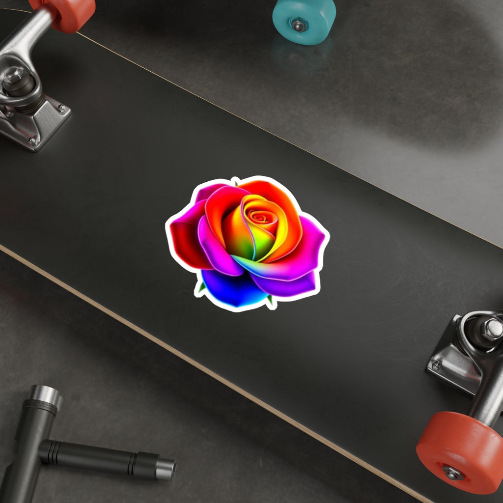 Rainbow Color Rose Die-Cut Sticker - EqualiTees.Me