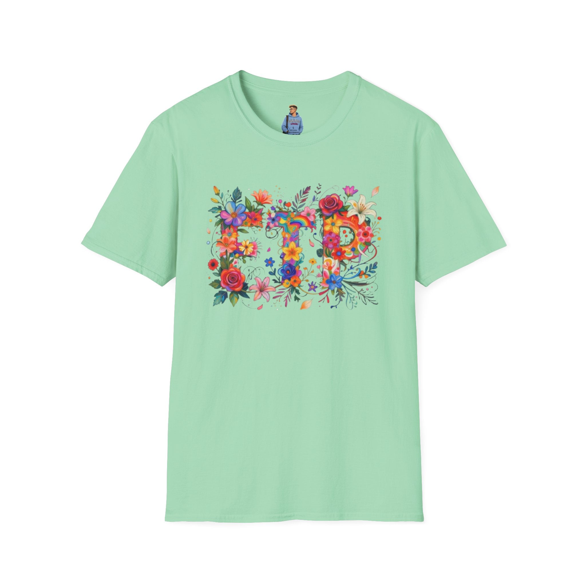 Floral 'FTP' Graphic T-Shirt