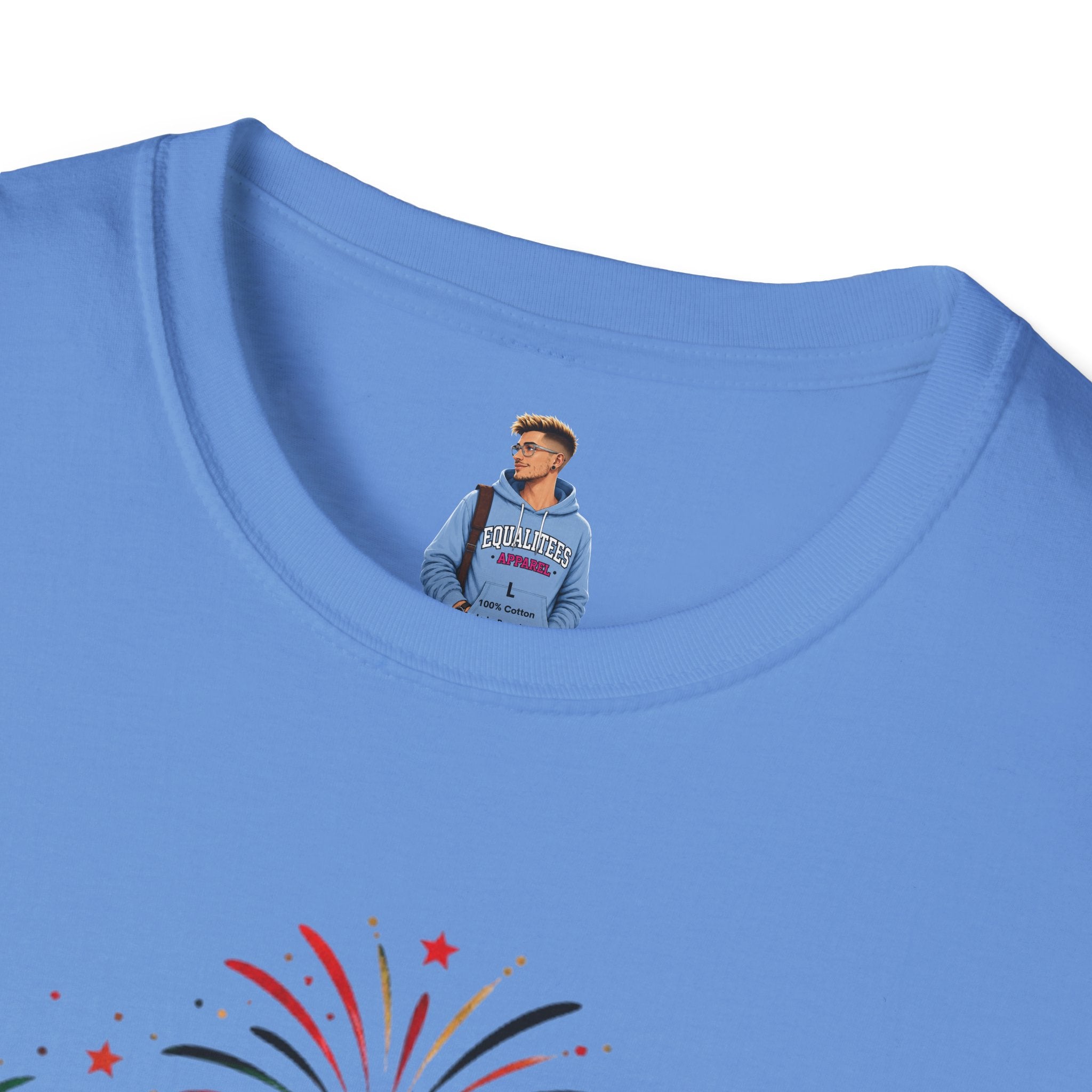 Juneteenth T-Shirt - "Happy Juneteenth" Fireworks Celebration Tee