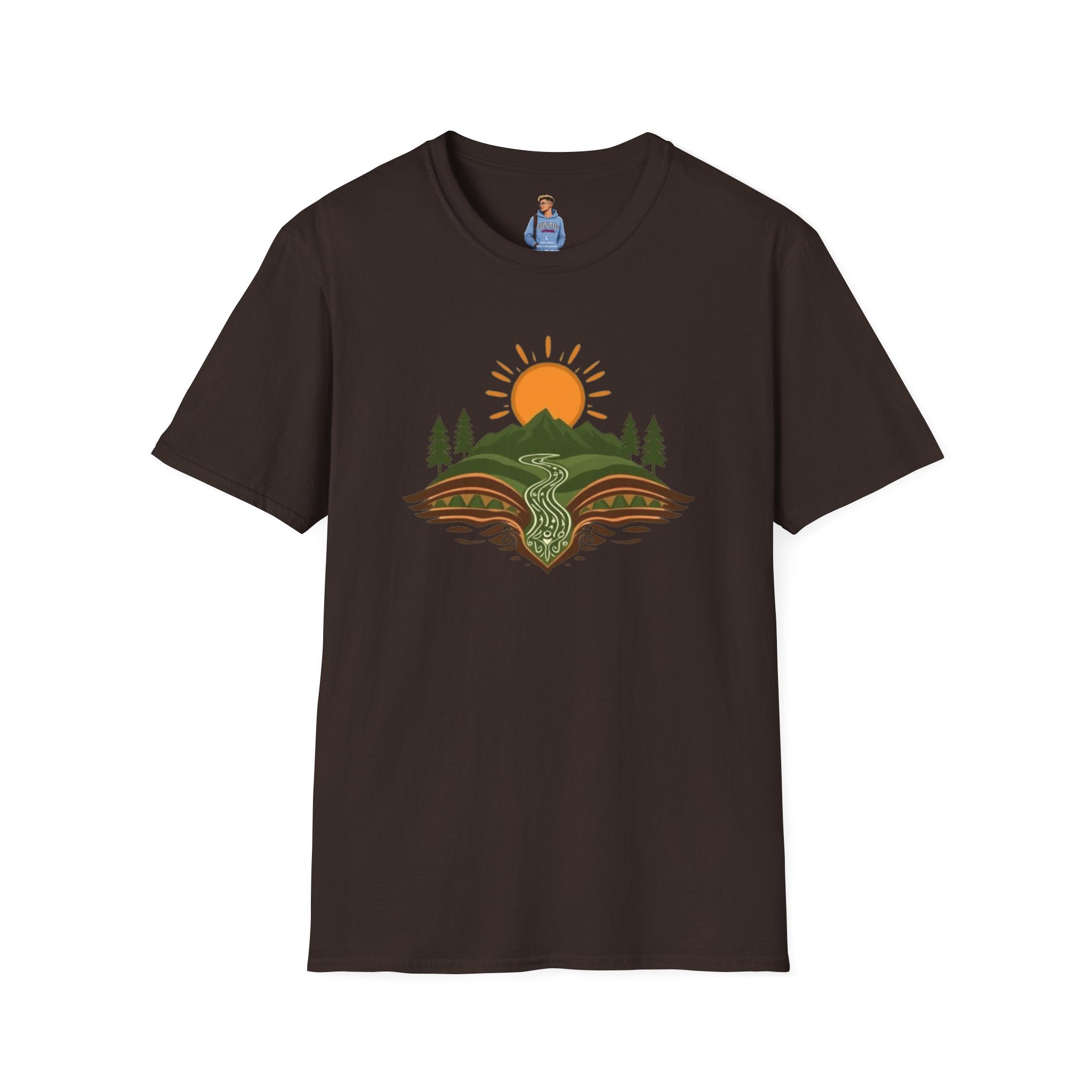Mountain Scene Unisex Softstyle T-shirt