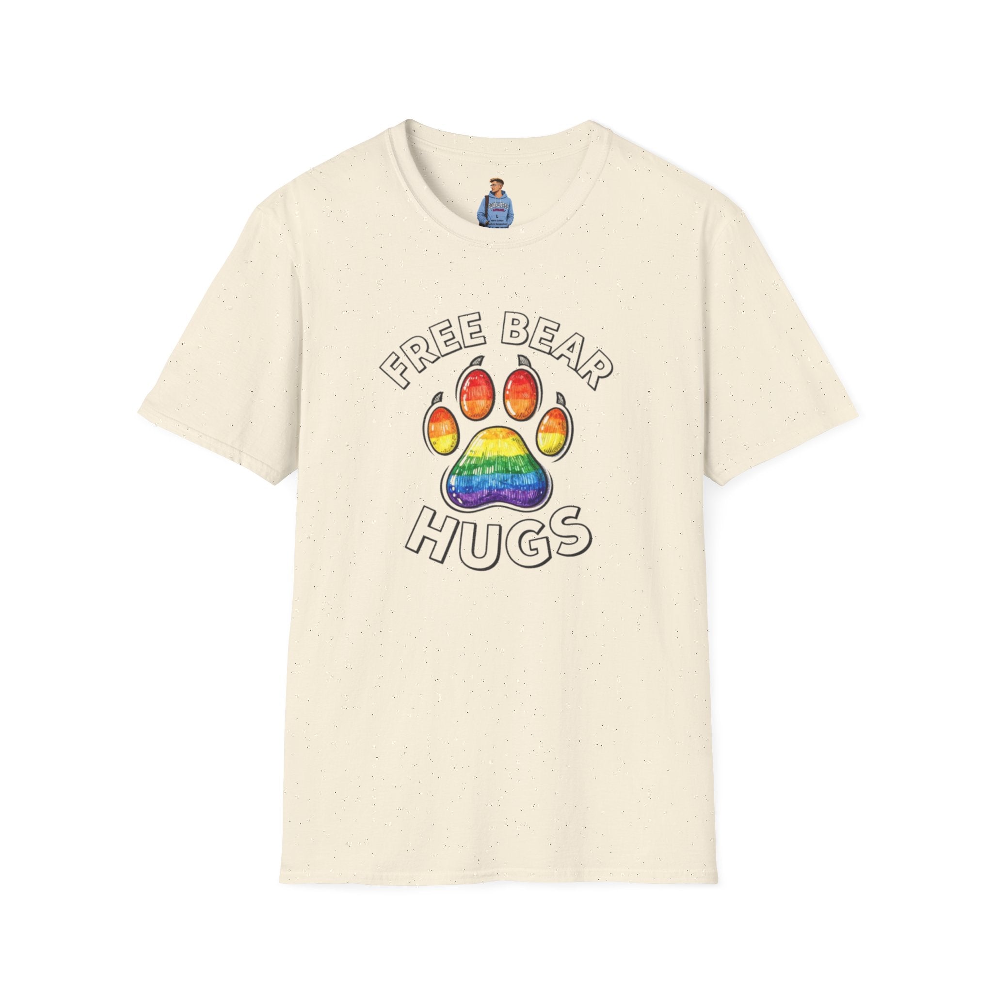 Free Bear Hugs Rainbow Paw T-Shirt