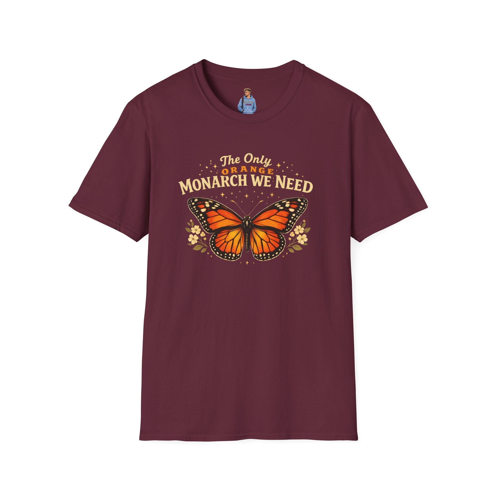 Monarch Butterfly T-Shirt — "The Only Orange Monarch We Need" No Kings Tee